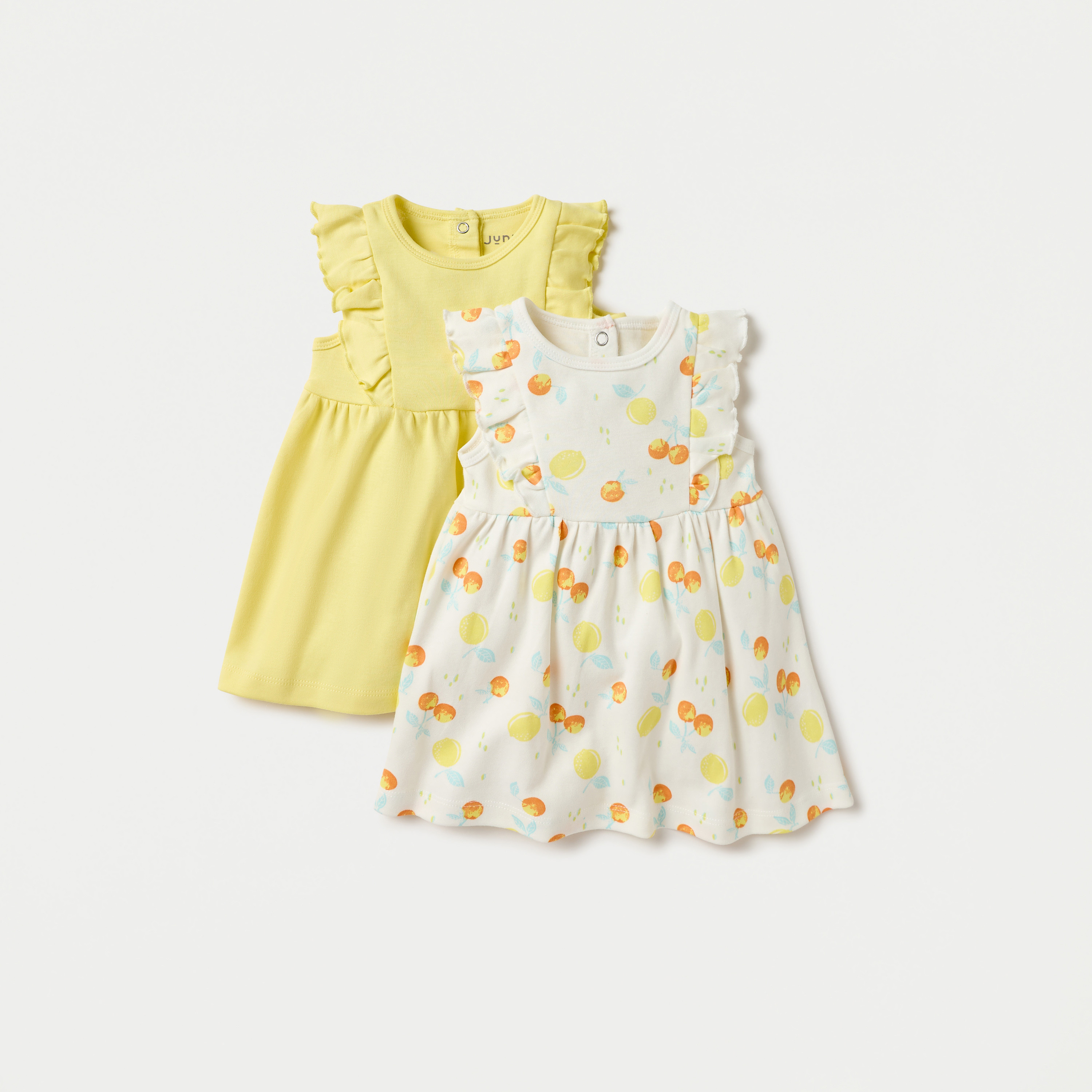 Juniors Printed A-line Dress with Ruffle Detail - Set of 2-baby-girls-clothing-dressesandjumpsuits-image-1