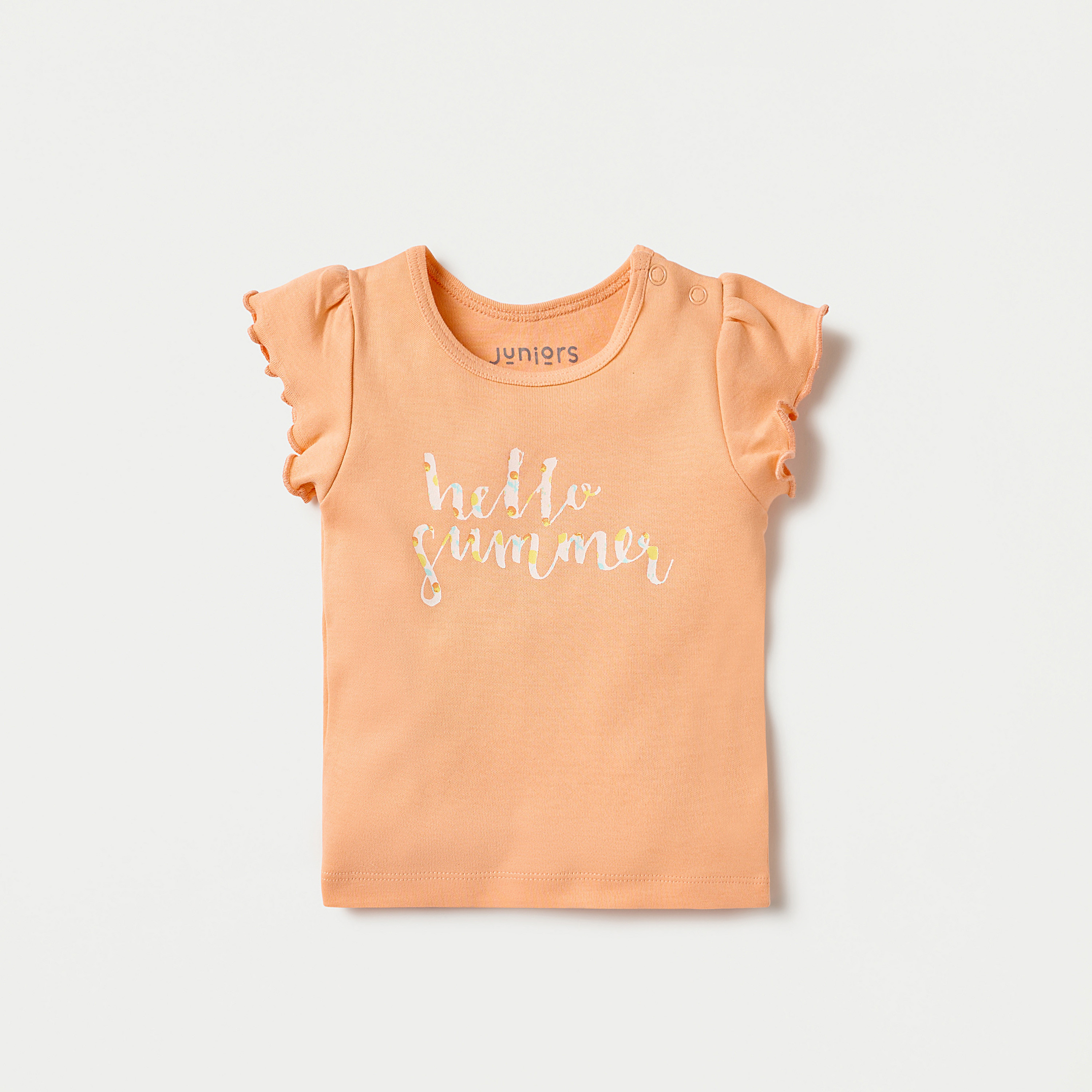 طقم تيشيرت بأكمام كشكش وطبعات فاكهة وبنطلون بيجاما بخصر مطاطي من جونيورز-baby-girls-clothing-nightwear-pyjamasets-image-2