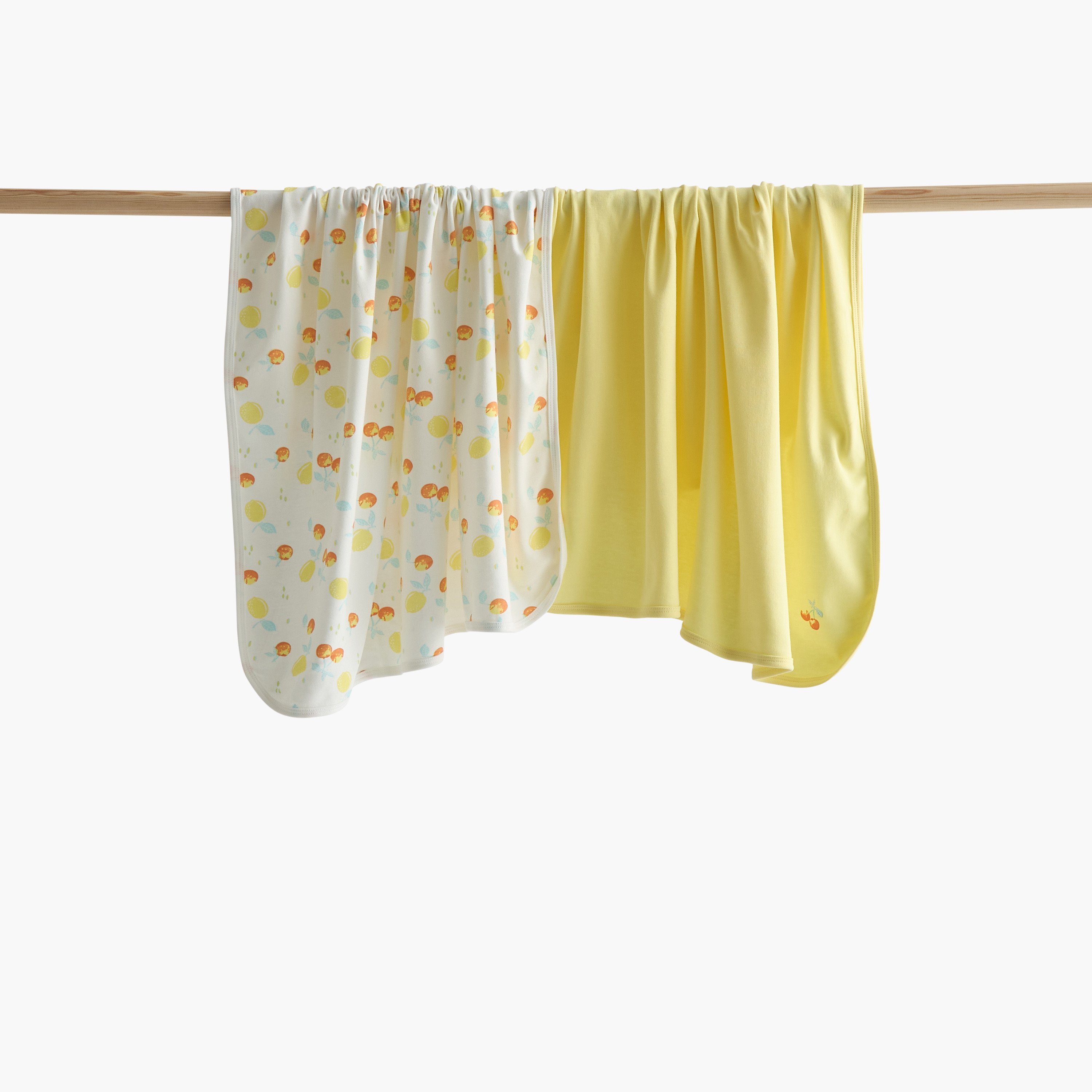 Juniors 2-Piece Fruit Print Receiving Blanket Set - 70x70 cm-baby-nursery-blanketsandswaddles-receivingblankets-image-1