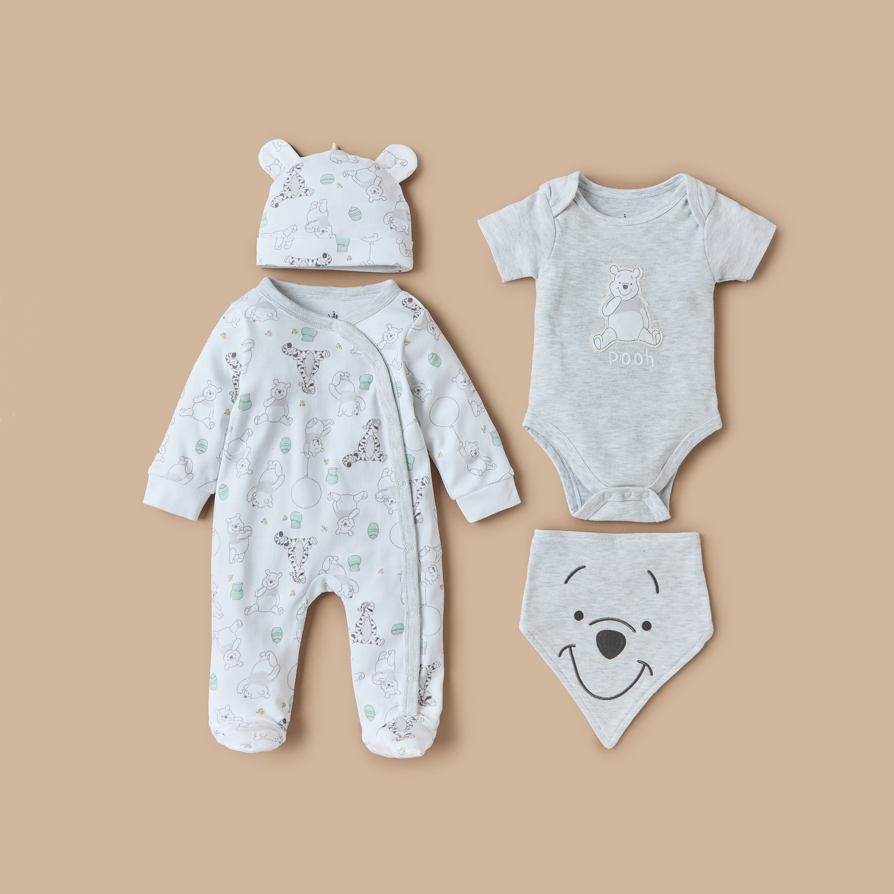 Buy Disney Winnie the Pooh Print 4 Piece Clothing Set Online Babyshop KSA