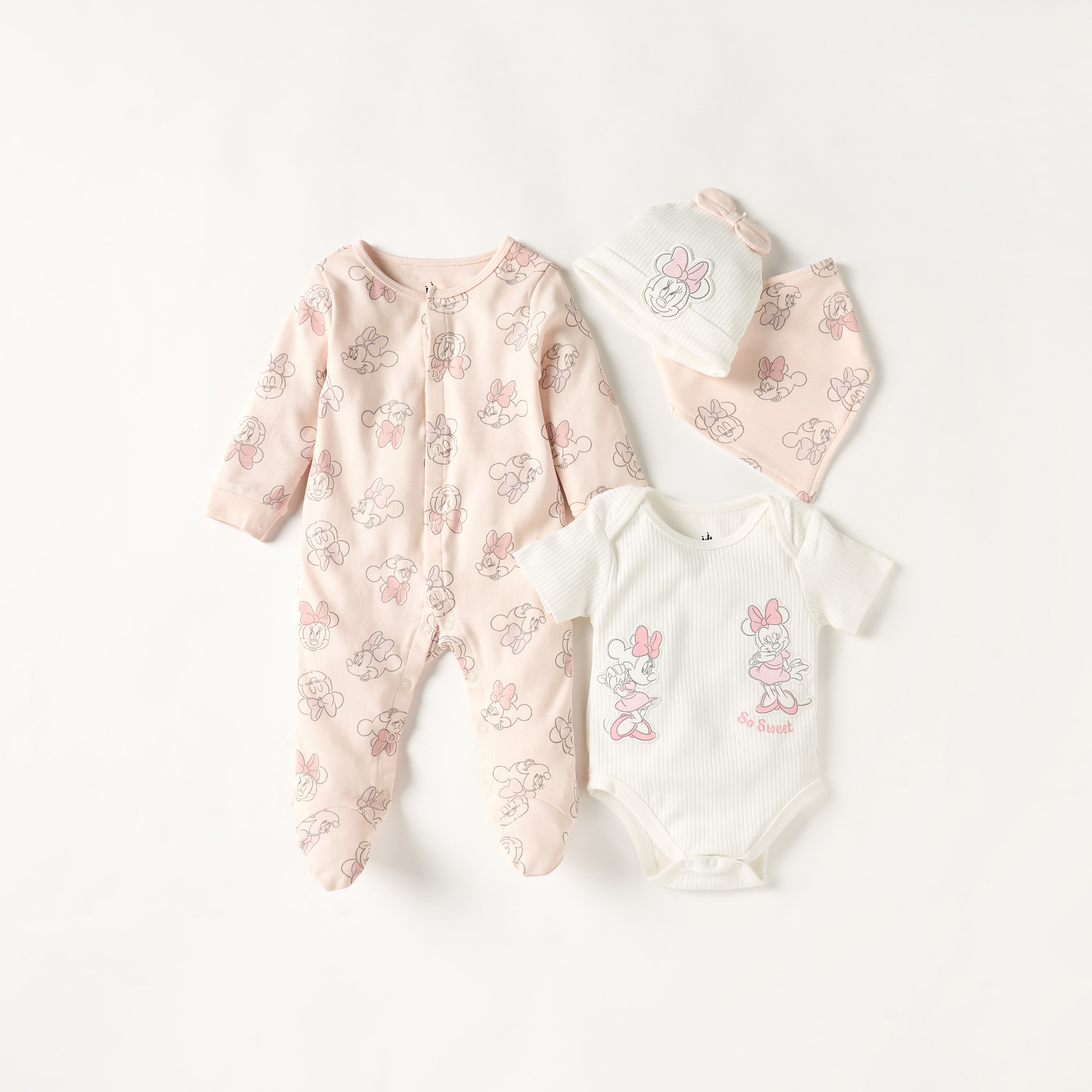 طقم هدايا ملابس بطبعات ميني ماوس 4 قطع من ديزني-baby-girls-clothing-setsandcoords-image-1