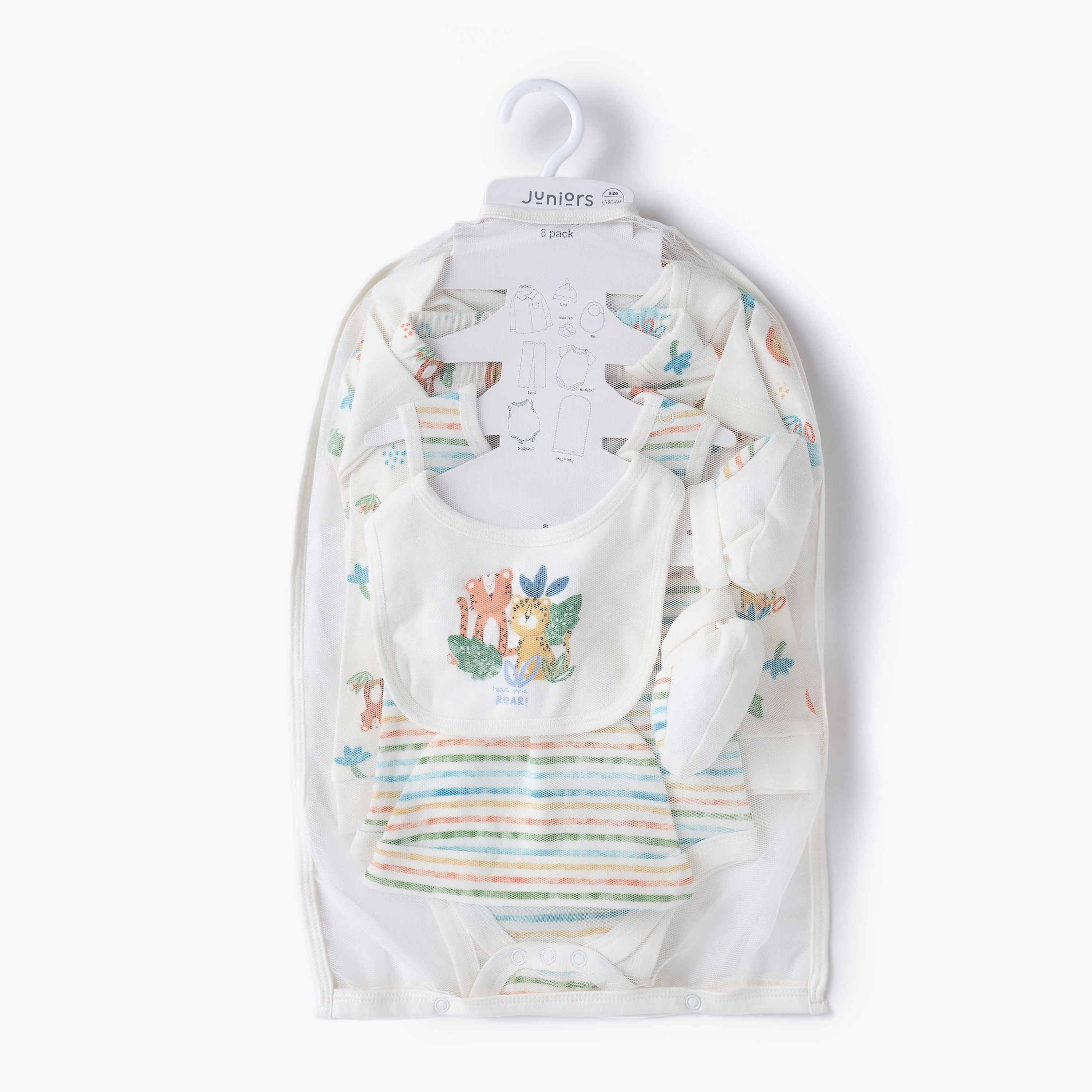 طقم هدايا ملابس بطبعات من جونيورز - 8 قطع-baby-girls-clothing-setsandcoords-image-11