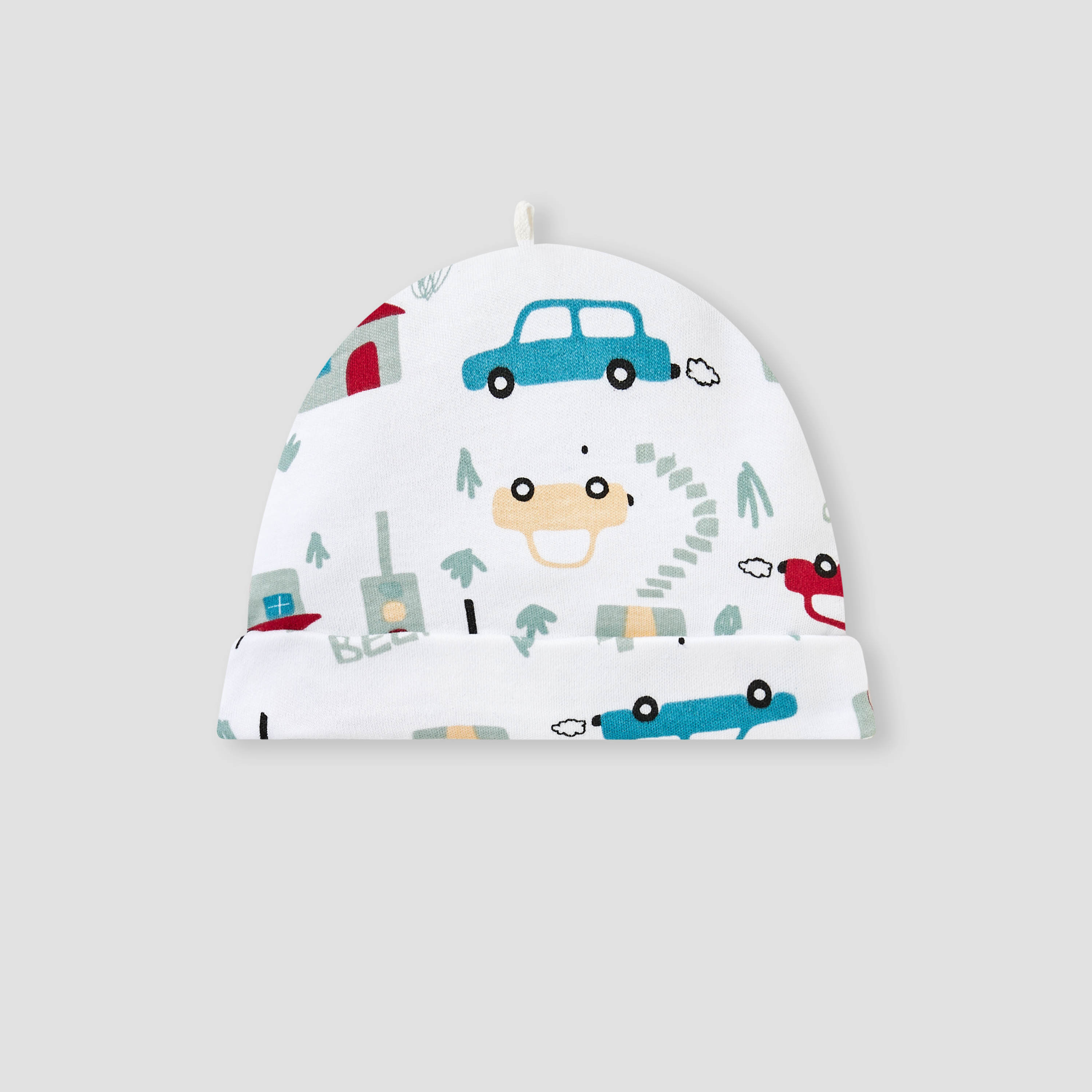 Juniors Vehicle Print Romper with Bib and Cap Set-baby-boys-clothing-setsandcoords-image-4