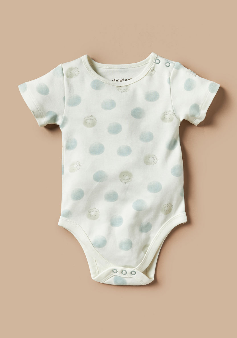 Giggles Printed Short Sleeves Bodysuit with Button Closure-Bodysuits-image-0