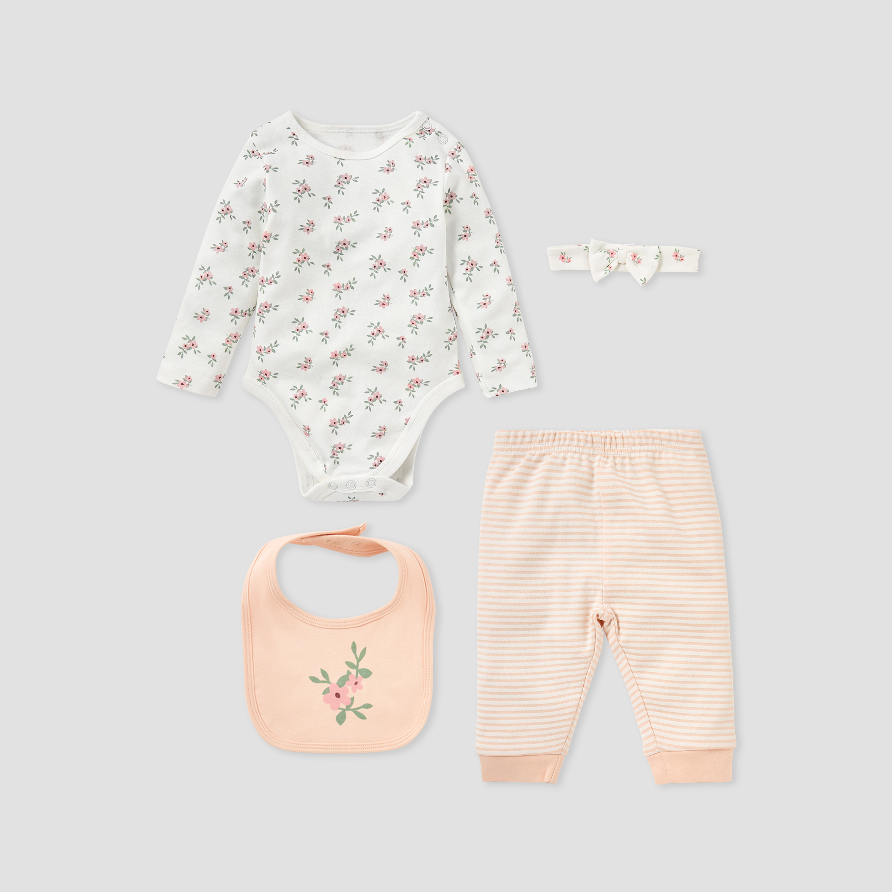 Juniors 4-Piece Floral Print Clothing Set-baby-girls-clothing-setsandcoords-image-1