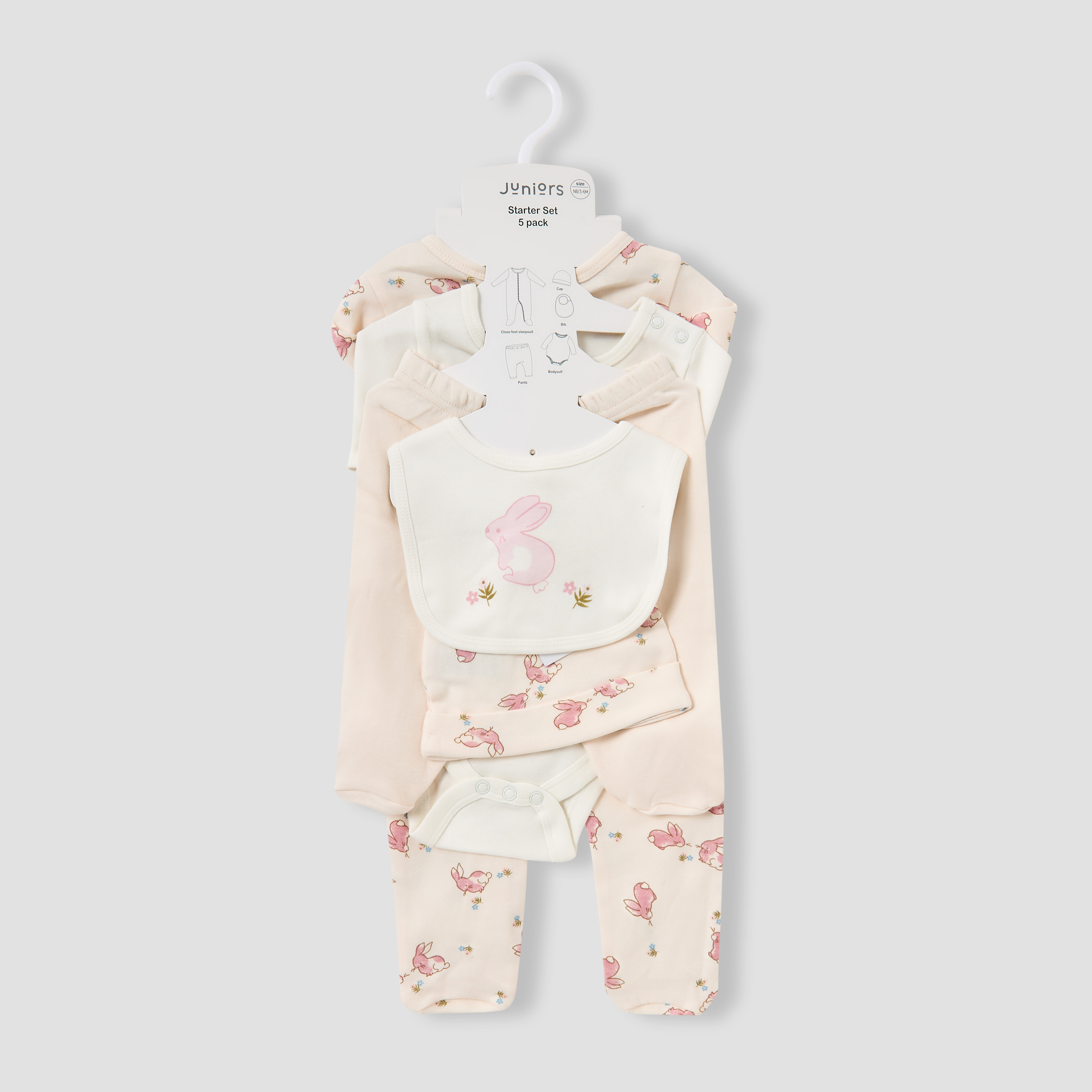 Juniors 5-Piece Bunny Print Clothing Set-baby-girls-clothing-setsandcoords-image-9