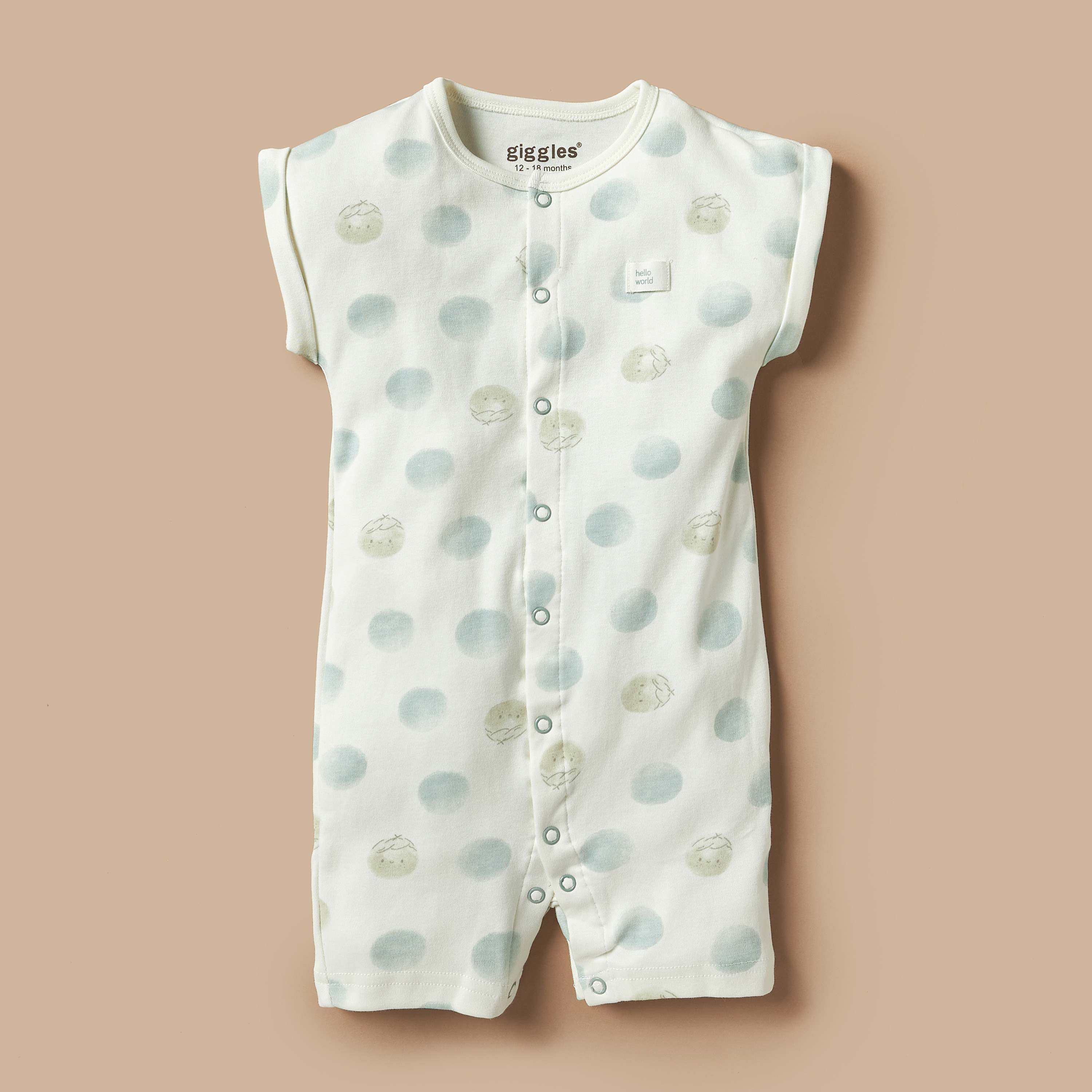 Giggles Printed Short Sleeves Romper with Button Closure-baby-boys-clothing-rompers-image-1