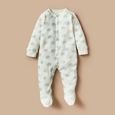 Giggles Printed Long Sleeves Sleepsuit with Button Closure
