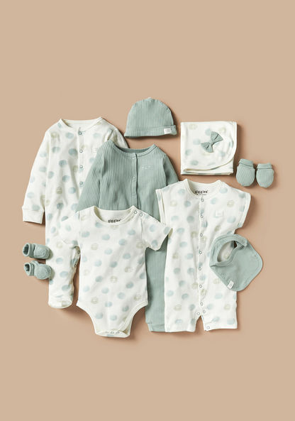 Giggles Printed Long Sleeves Sleepsuit with Button Closure-Sleepsuits-image-4