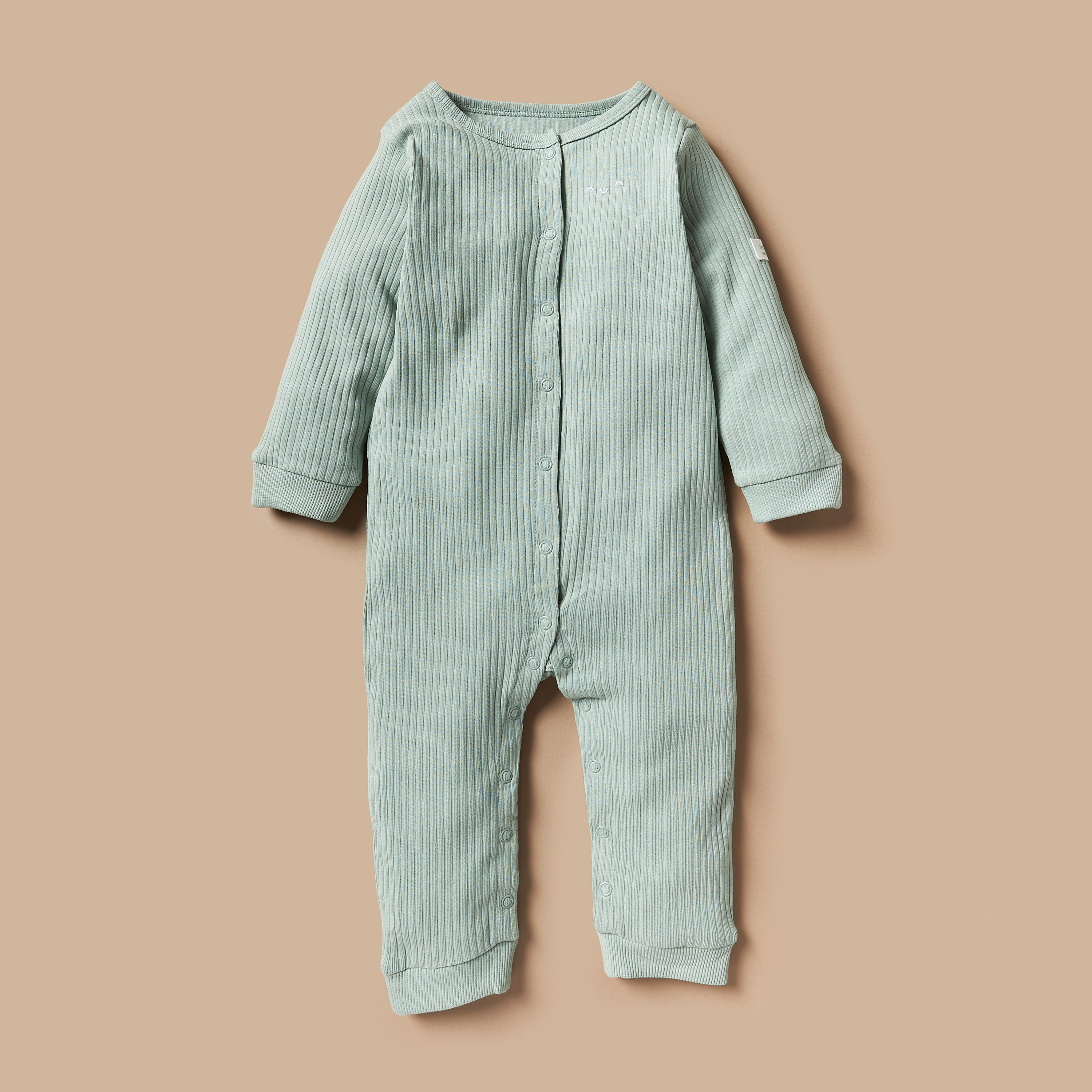 Giggles Textured Long Sleeves Sleepsuit with Button Closure-baby-boys-clothing-nightwear-sleepsuits-image-1