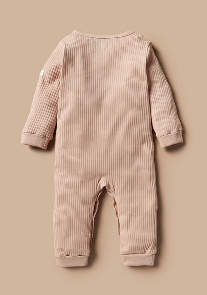 Giggled All-Over Ribbed Sleepsuit with Lace Detail and Long Sleeves-Sleepsuits-image-3