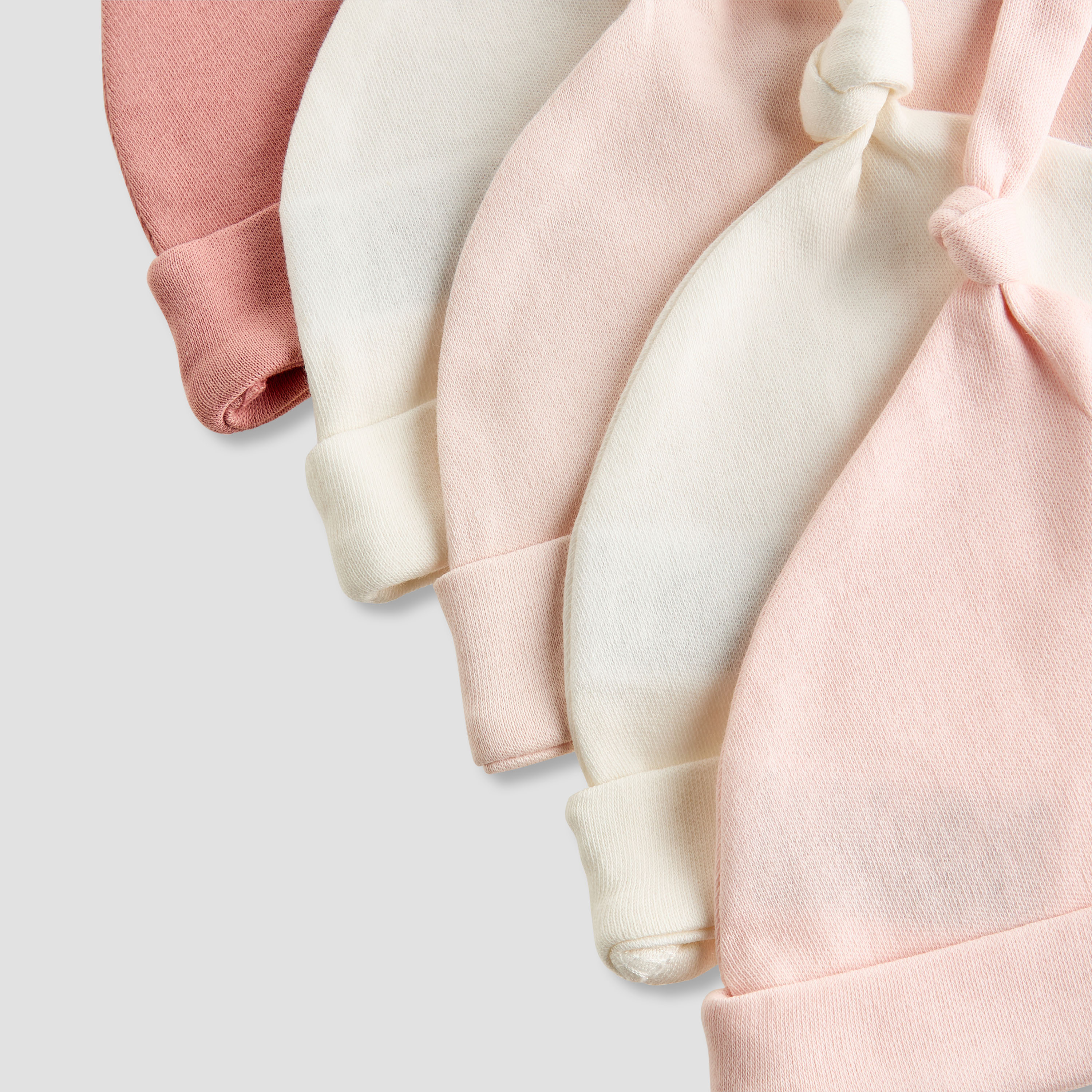 قبعات قطن بتفاصيل عقدة للبنات من جونيورز - طقم من 5 قطع-baby-girls-accessories-caps-image-10