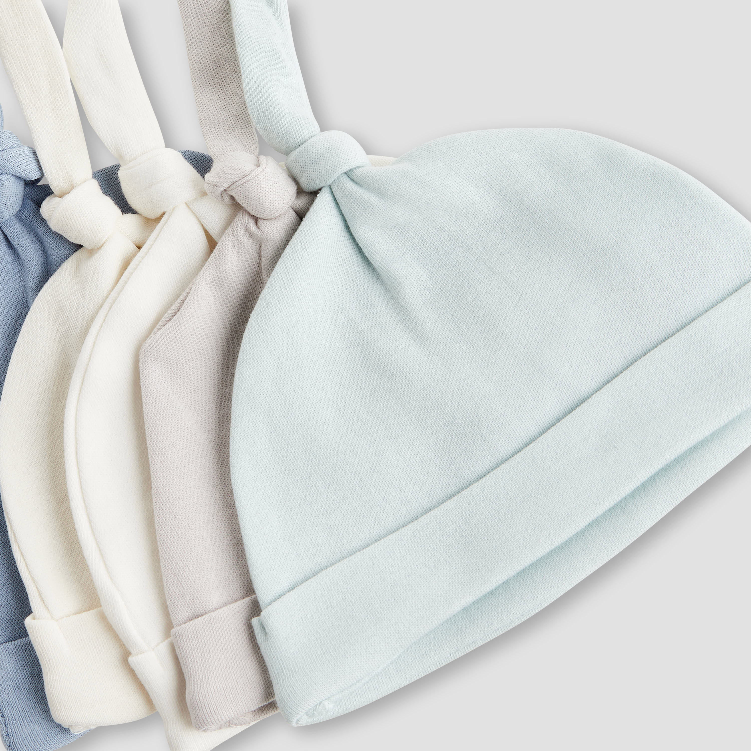 قبعات قطن بتفاصيل عقدة للأولاد من جونيورز - طقم من 5 قطع-baby-boys-accessories-caps-image-2