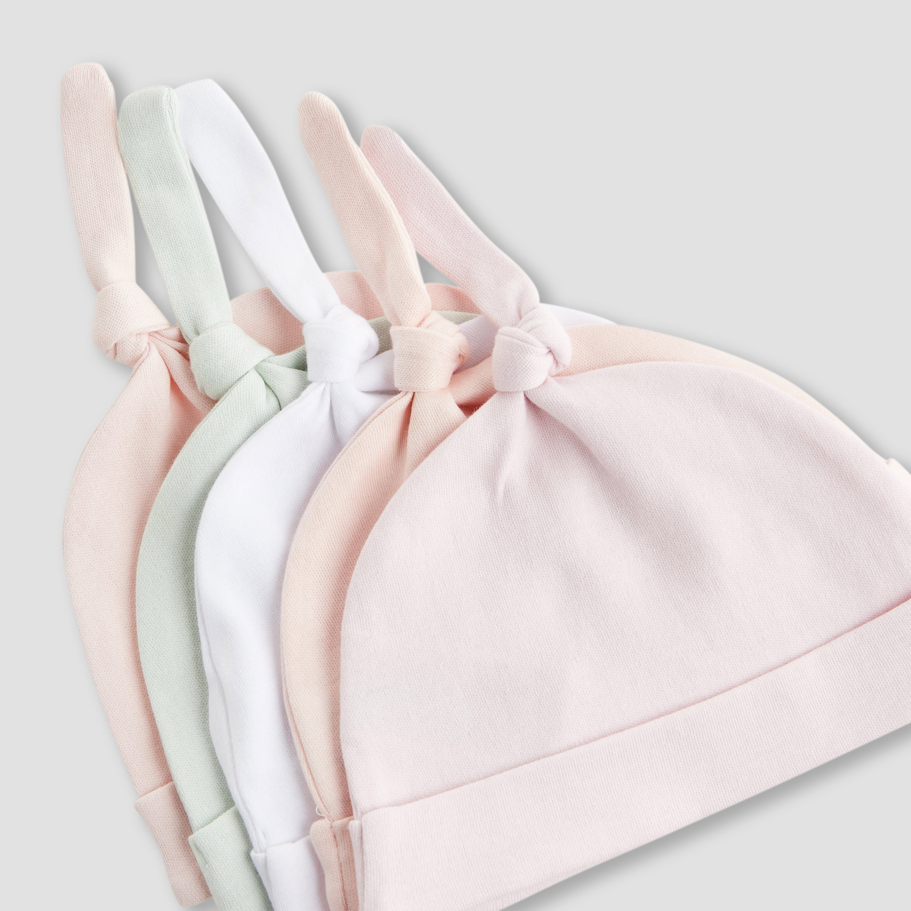 Juniors Girls Cap with Knot Detail - Cotton - Set of 5-baby-girls-accessories-caps-image-9
