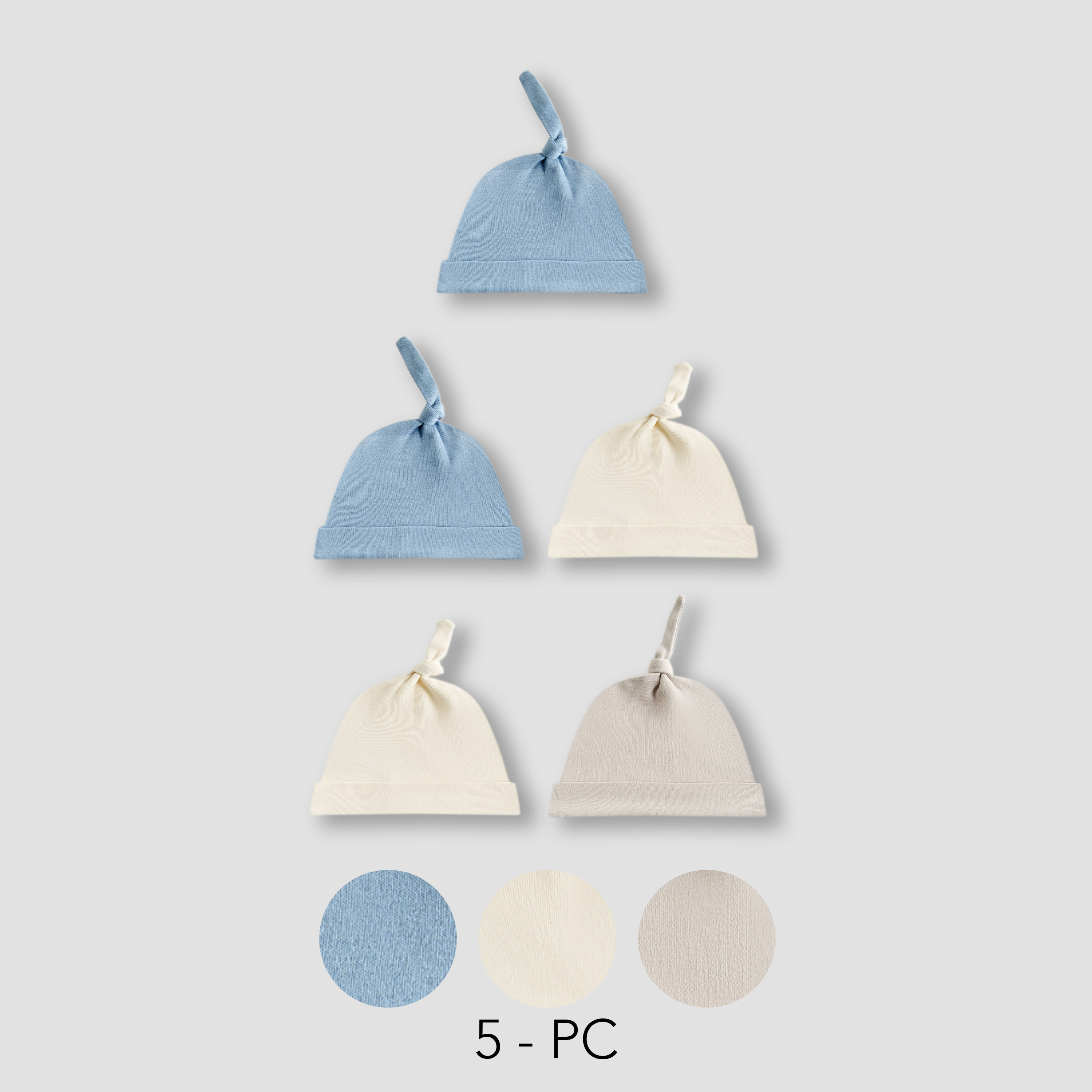 Juniors Boys Cap with Knot Detail - Cotton - Set of 5-baby-boys-accessories-caps-image-1