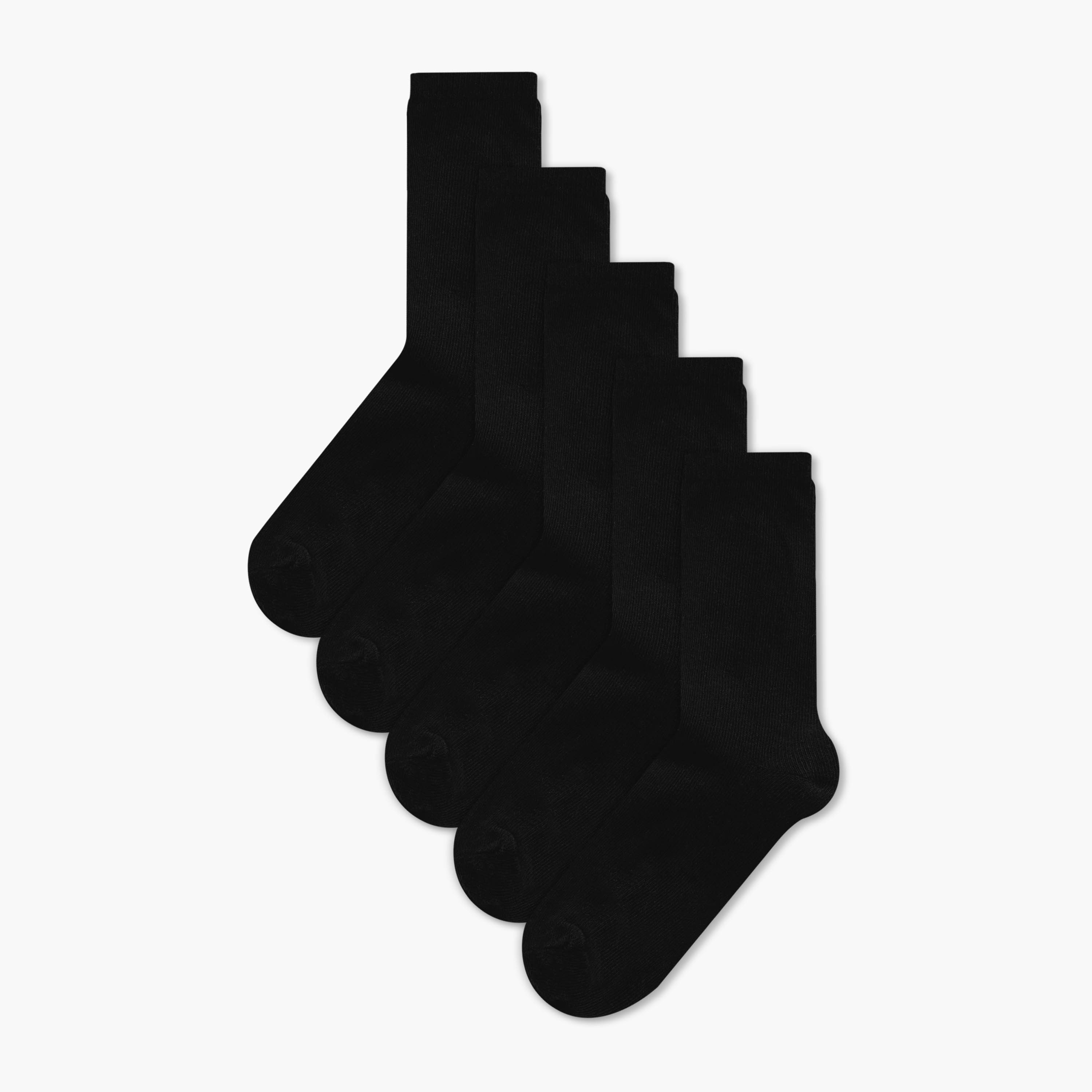 Solid Crew Length Socks - Set of 5-girls-accessories-socks-image-1