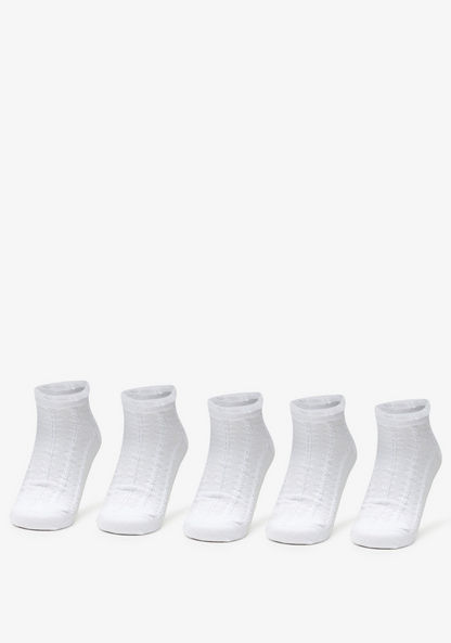 Textured Crew Length Socks - Set of 5-Girl%27s Socks and Tights-image-0