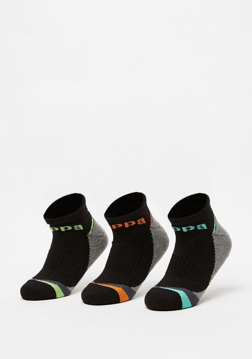Kappa Printed Ankle Length Sports Socks - Set of 3-Boy%27s Socks-image-0