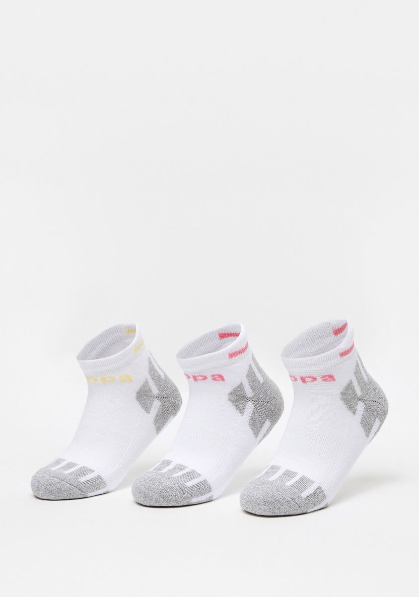 Kappa Printed Ankle Length Sports Socks - Set of 3-Girl%27s Socks and Tights-image-0