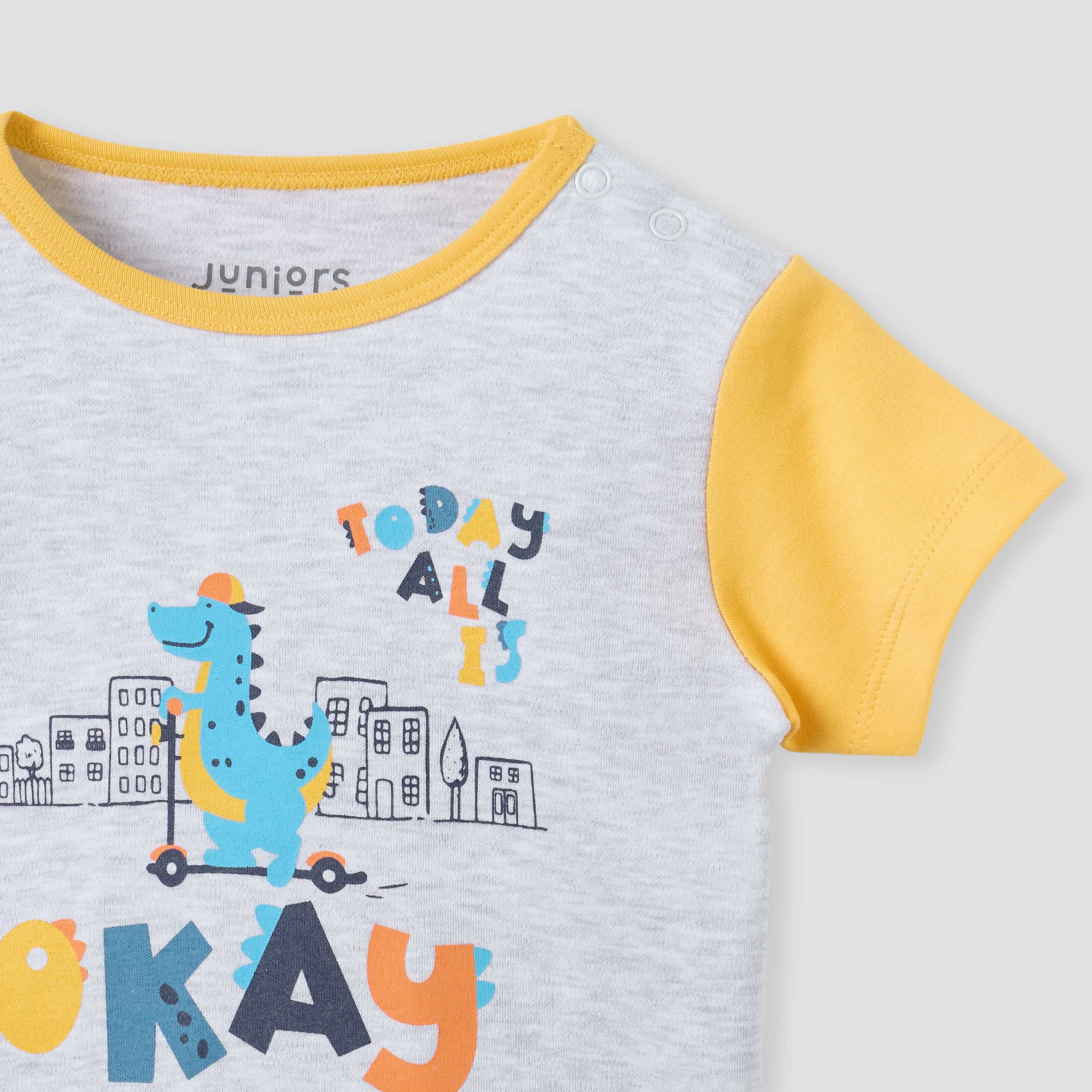 Juniors Dinosaur Print T-shirt and Shorts Set-baby-boys-clothing-setsandcoords-image-4