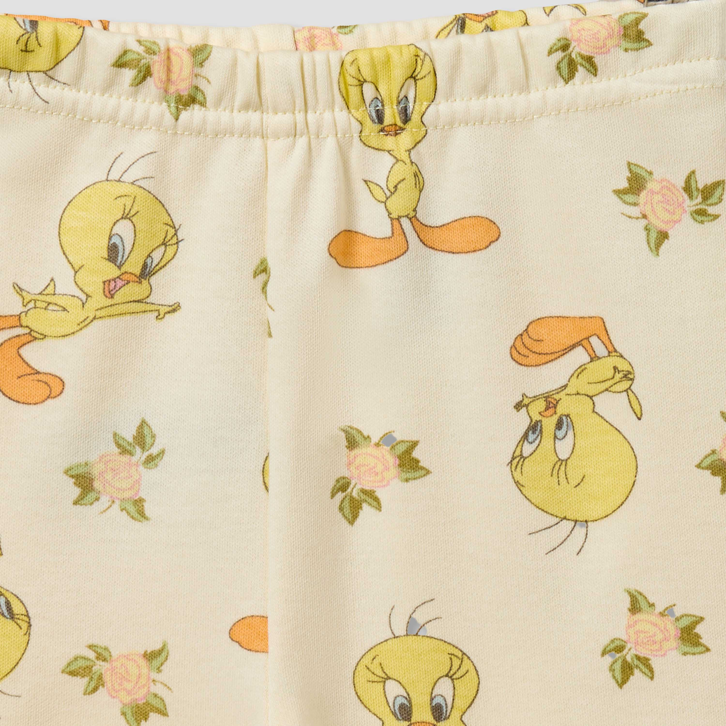 Disney Cotton Collared Long Sleeves Pyjama Set with Tweety Print-baby-girls-clothing-nightwear-pyjamasets-image-6