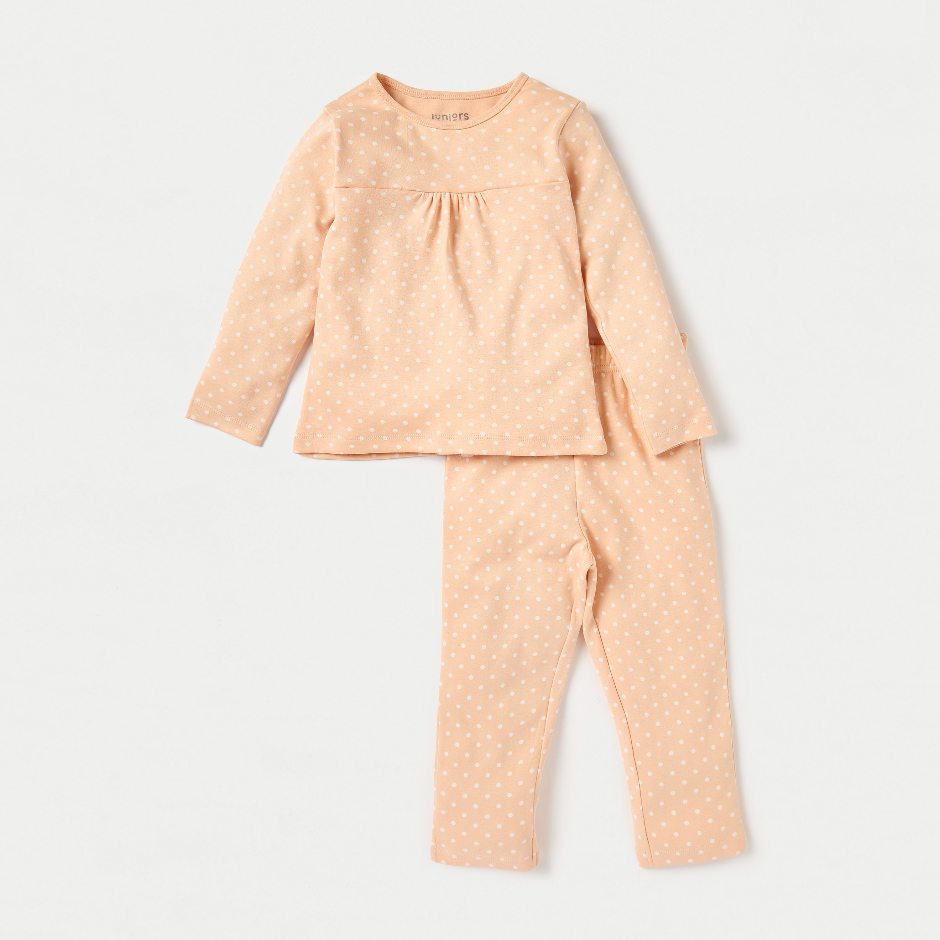 Juniors Printed Long Sleeves T-shirt and Elasticated Pyjama - Set of 3-baby-girls-clothing-nightwear-pyjamasets-image-3