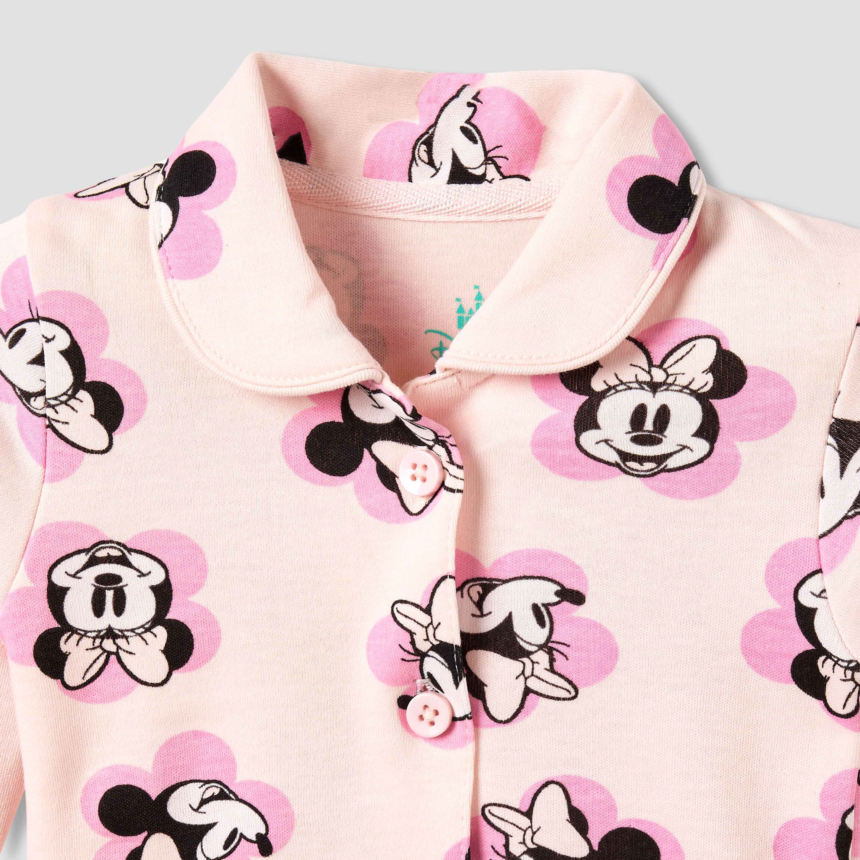 طقم بيجاما قطن بطبعات ميني ماوس وياقة عادية وأكمام طويلة من ديزني-baby-girls-clothing-nightwear-pyjamasets-image-5