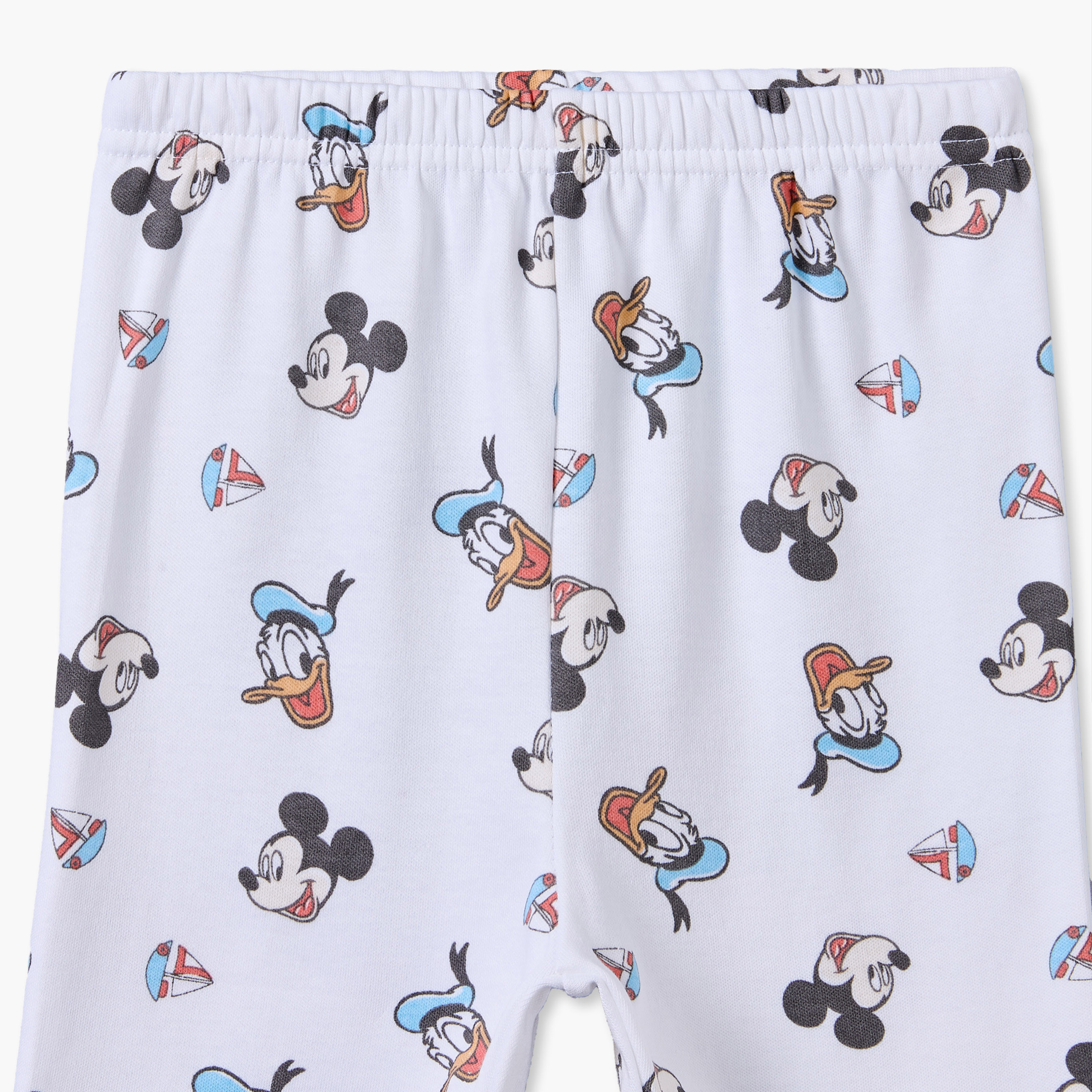 طقم بيجاما قطنية بياقة وأكمام طويلة بطبعات ميكي ماوس ودونالد داك من ديزني-baby-boys-clothing-nightwear-pyjamasets-image-8