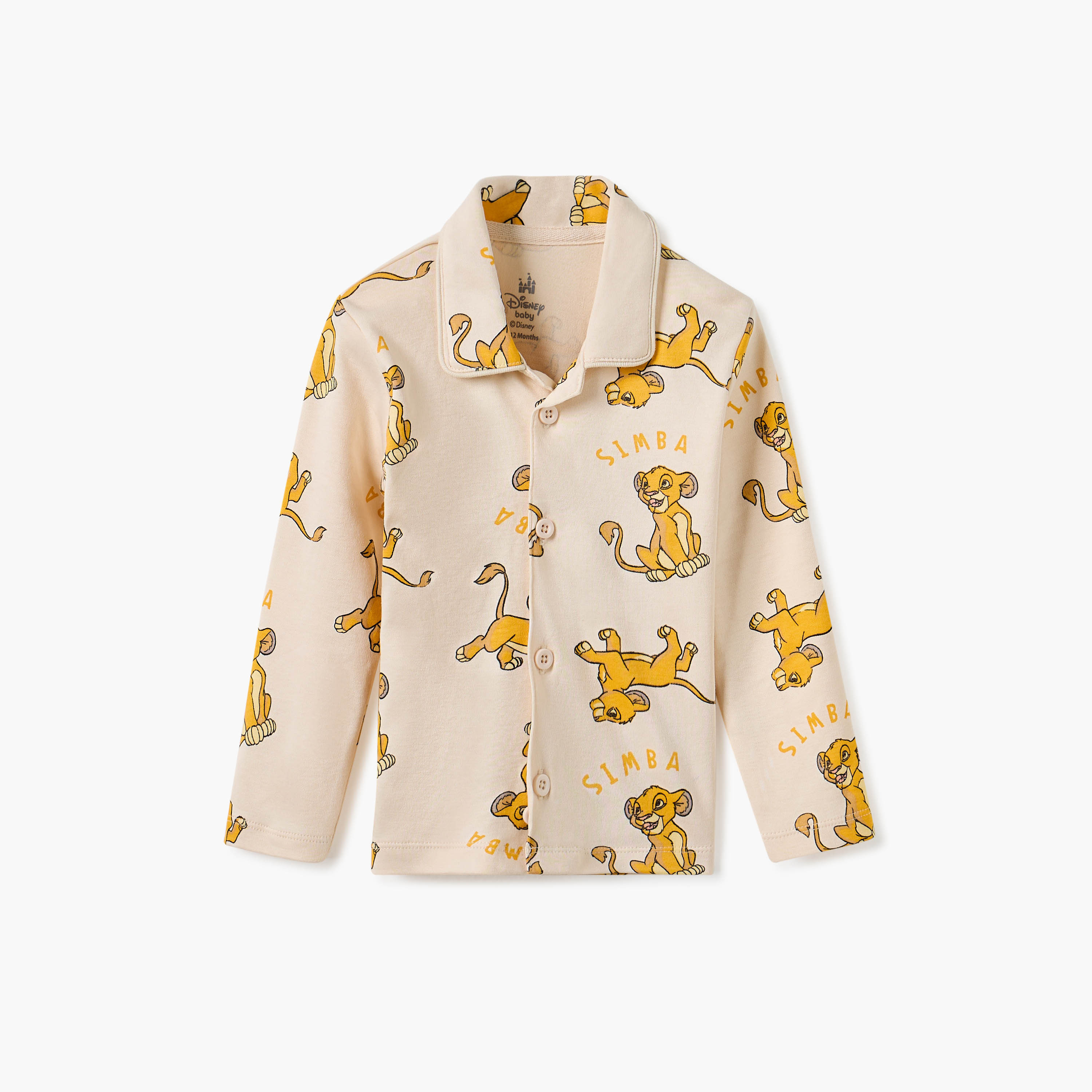 Disney Simba Print Shirt and Pyjama Set-baby-boys-clothing-nightwear-pyjamasets-image-2