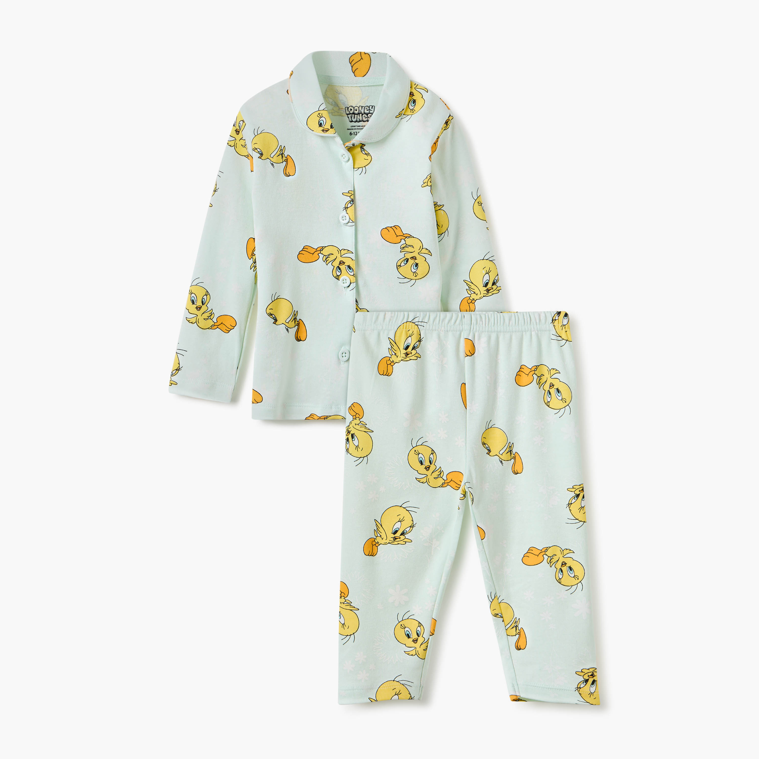 Tweety Print Shirt and Pyjama Set-baby-girls-clothing-nightwear-pyjamasets-image-1