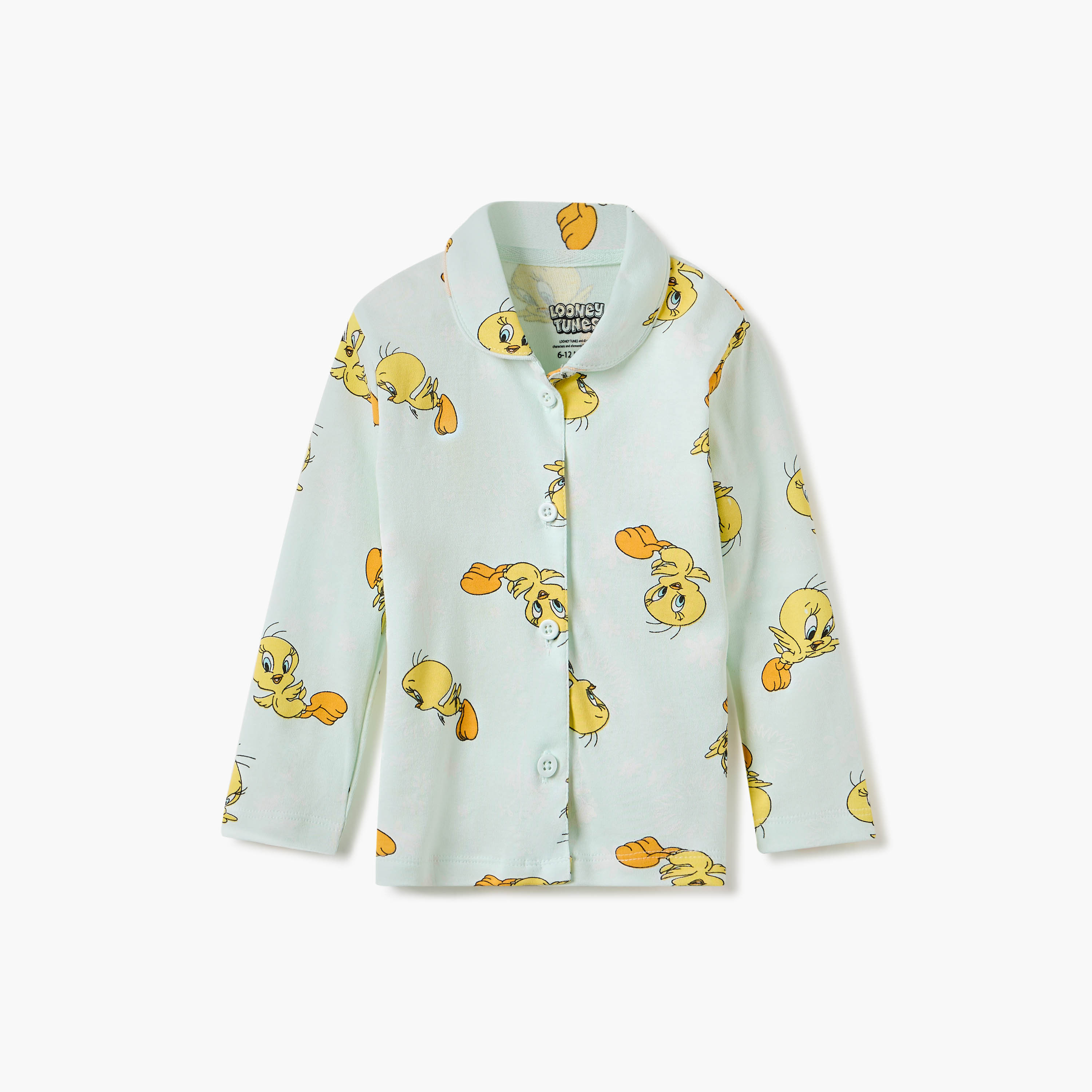 Tweety Print Shirt and Pyjama Set-baby-girls-clothing-nightwear-pyjamasets-image-2