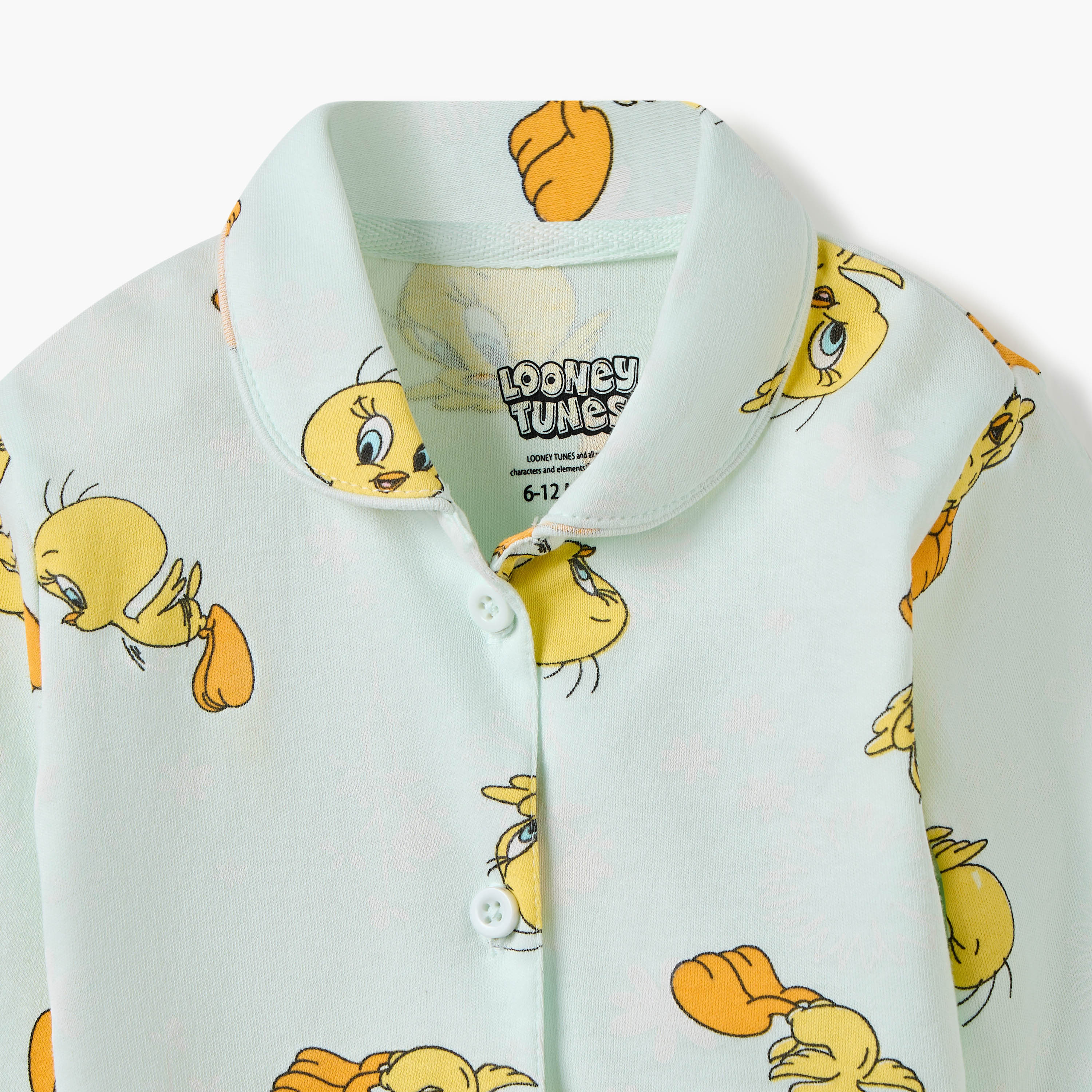Tweety Print Shirt and Pyjama Set-baby-girls-clothing-nightwear-pyjamasets-image-4