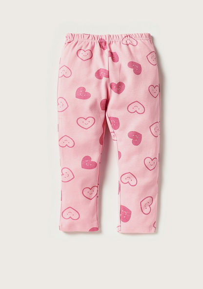 Juniors Heart Print Long Sleeve T-shirt and Pyjama Set