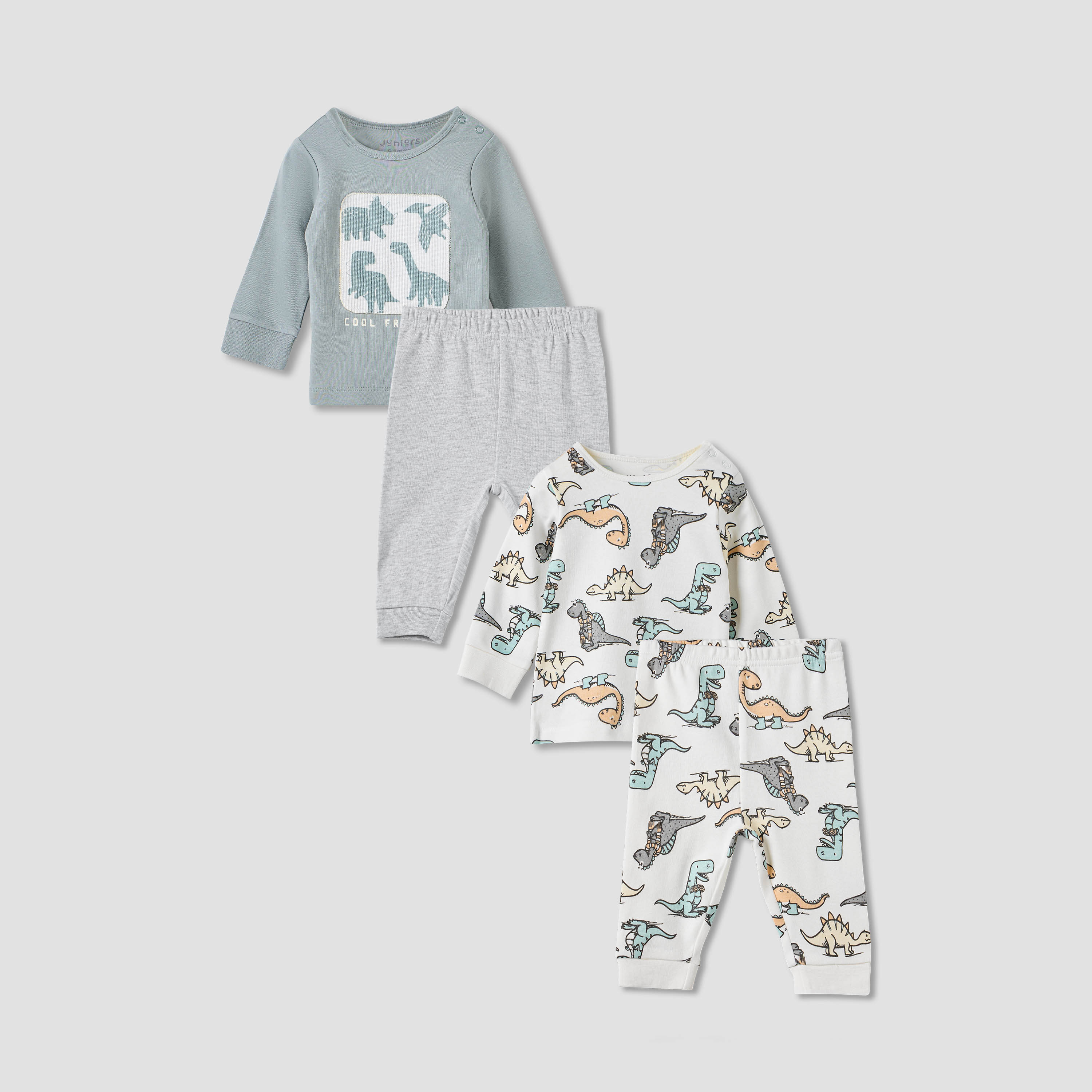 Juniors Dinosaur Print T-shirt and Pyjamas - Set of 2-baby-boys-clothing-nightwear-pyjamasets-image-1
