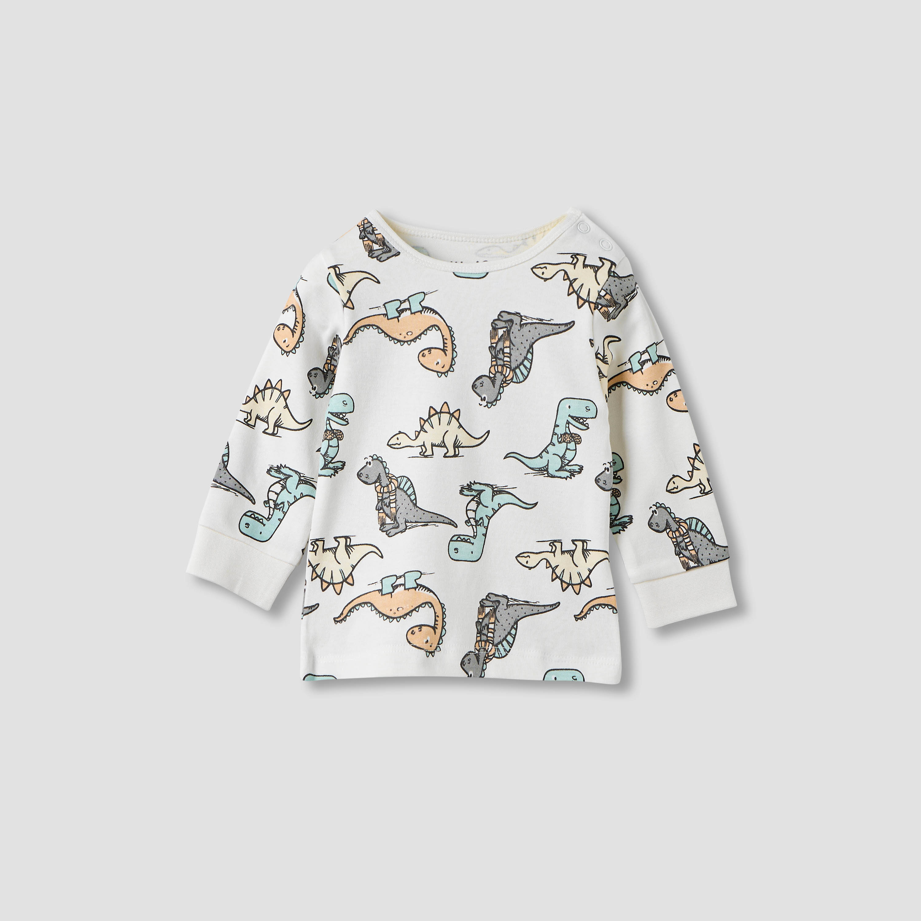 Juniors Dinosaur Print T-shirt and Pyjamas - Set of 2-baby-boys-clothing-nightwear-pyjamasets-image-3