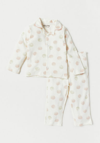 Giggles All-Over Print Long Sleeves Shirt and Pyjama Set-Pyjama Sets-image-0
