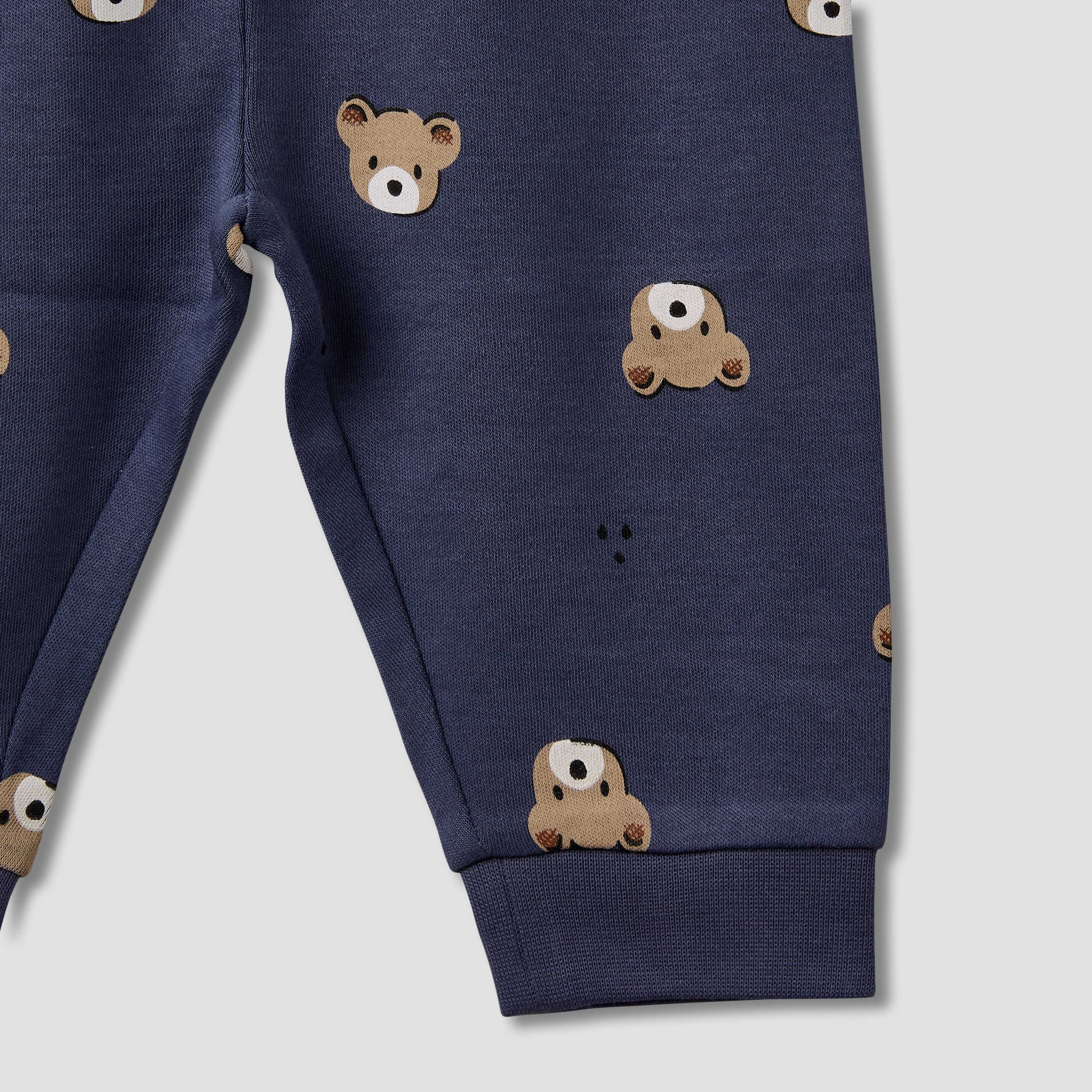 Pack of 3 Juniors Cotton Round Neck Long Sleeves Pyjama Set with Teddy Print-baby-boys-clothing-nightwear-pyjamasets-image-13