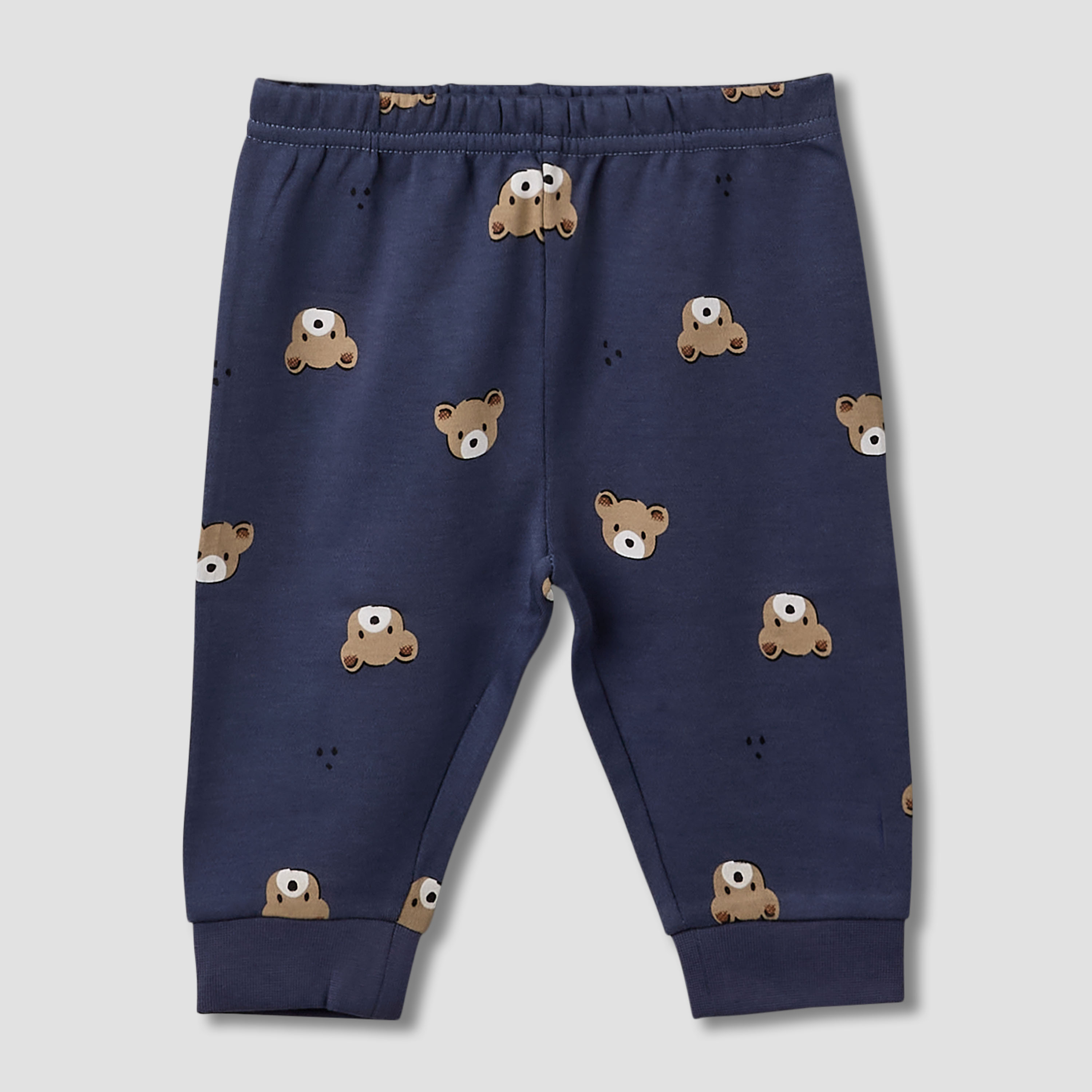 Pack of 3 Juniors Cotton Round Neck Long Sleeves Pyjama Set with Teddy Print-baby-boys-clothing-nightwear-pyjamasets-image-5