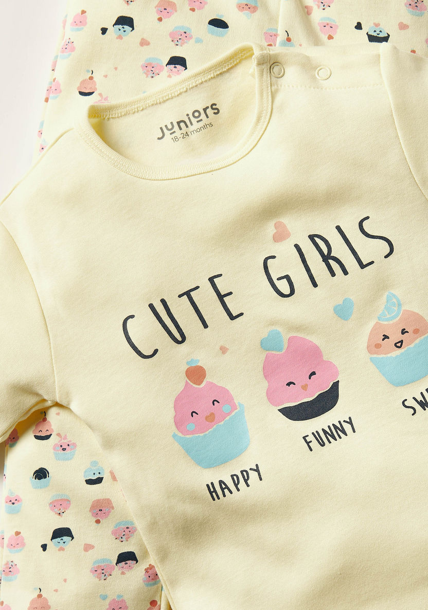 Juniors Printed Short Sleeve T-shirt and Pyjama Set-Pyjama Sets-image-1