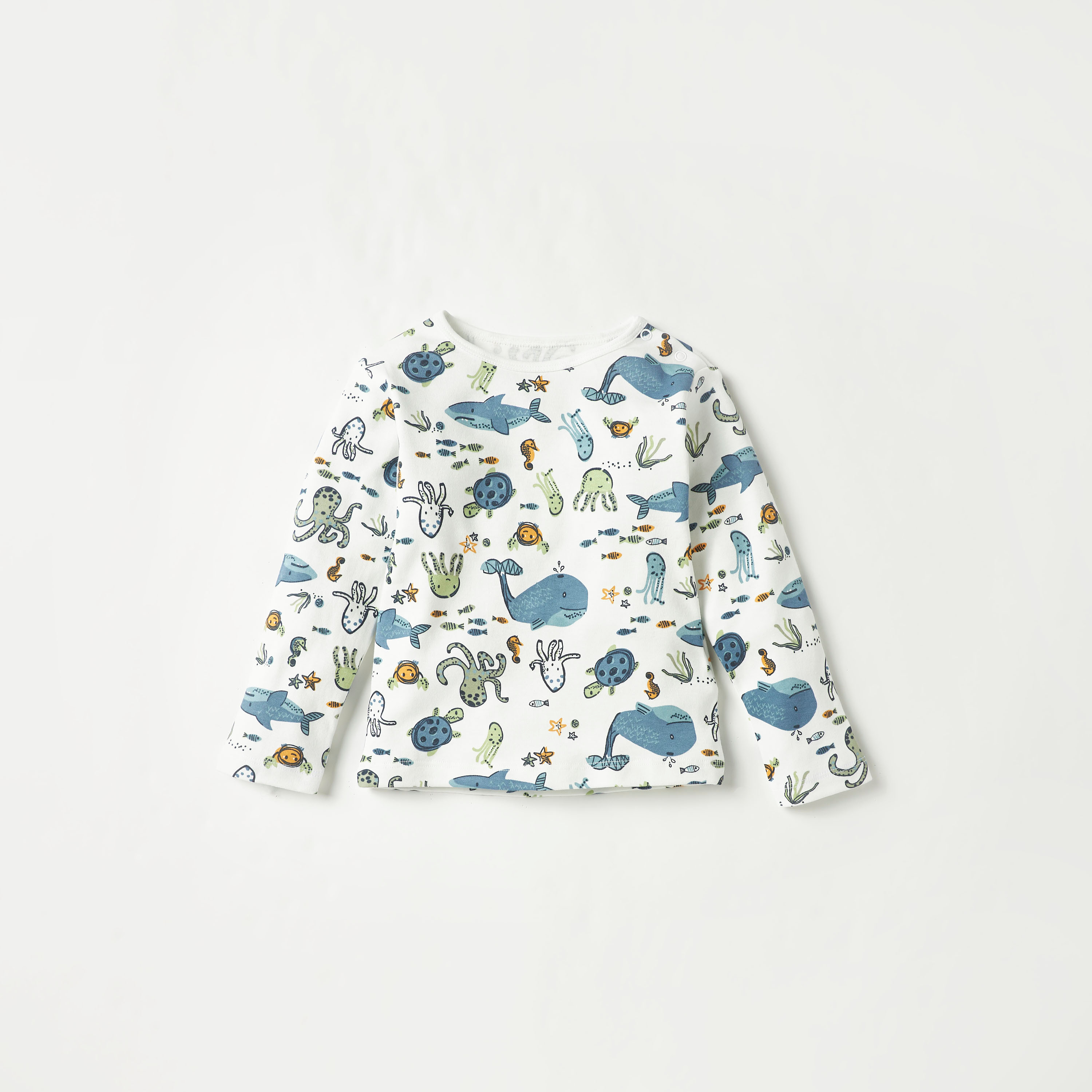 طقم بنطلون بيجاما وتيشيرت بطبعات حيوانات البحر من جونيورز-baby-boys-clothing-nightwear-pyjamasets-image-3
