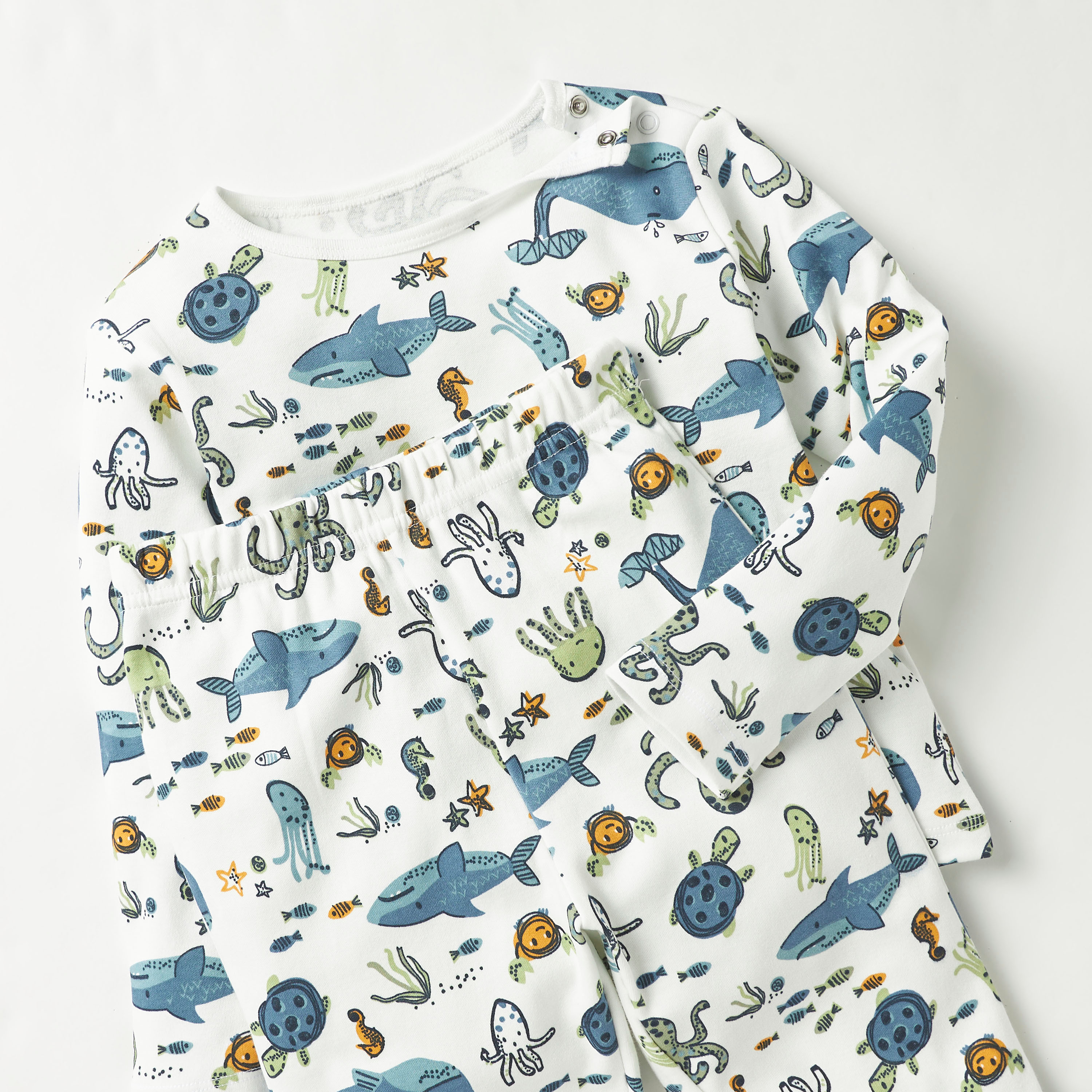 طقم بنطلون بيجاما وتيشيرت بطبعات حيوانات البحر من جونيورز-baby-boys-clothing-nightwear-pyjamasets-image-5