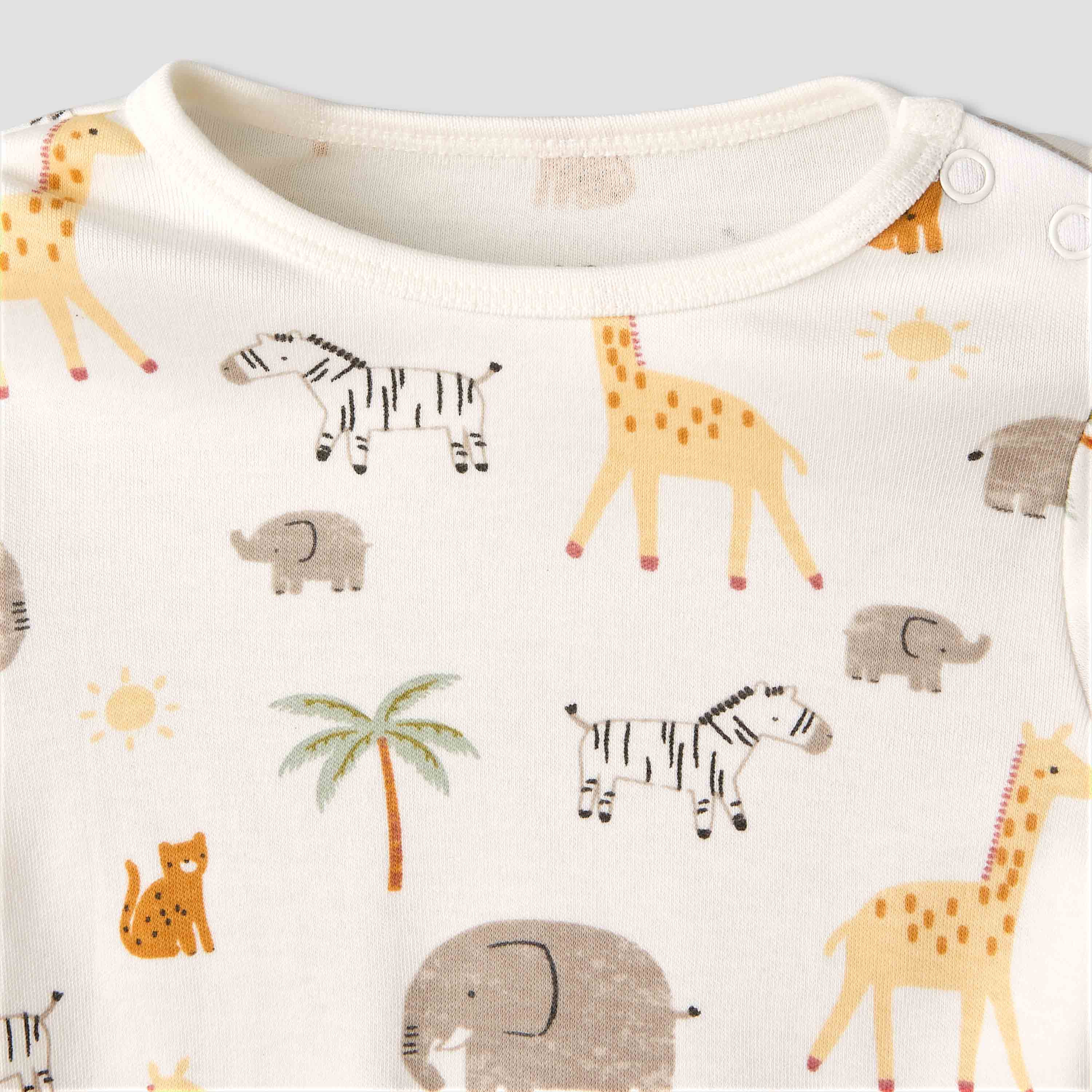 Pack of 3 Juniors Cotton Round Neck Long Sleeves Pyjama Set with Safari Print-baby-boys-clothing-nightwear-pyjamasets-image-12