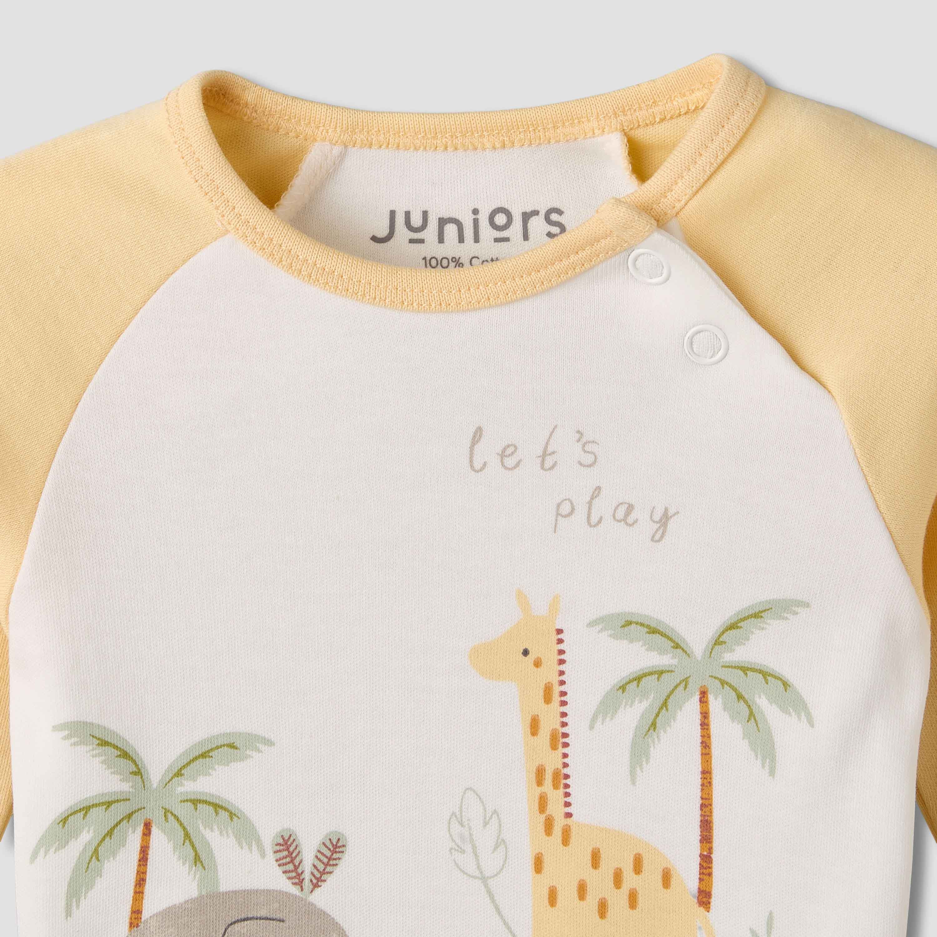 Pack of 3 Juniors Cotton Round Neck Long Sleeves Pyjama Set with Safari Print-baby-boys-clothing-nightwear-pyjamasets-image-14
