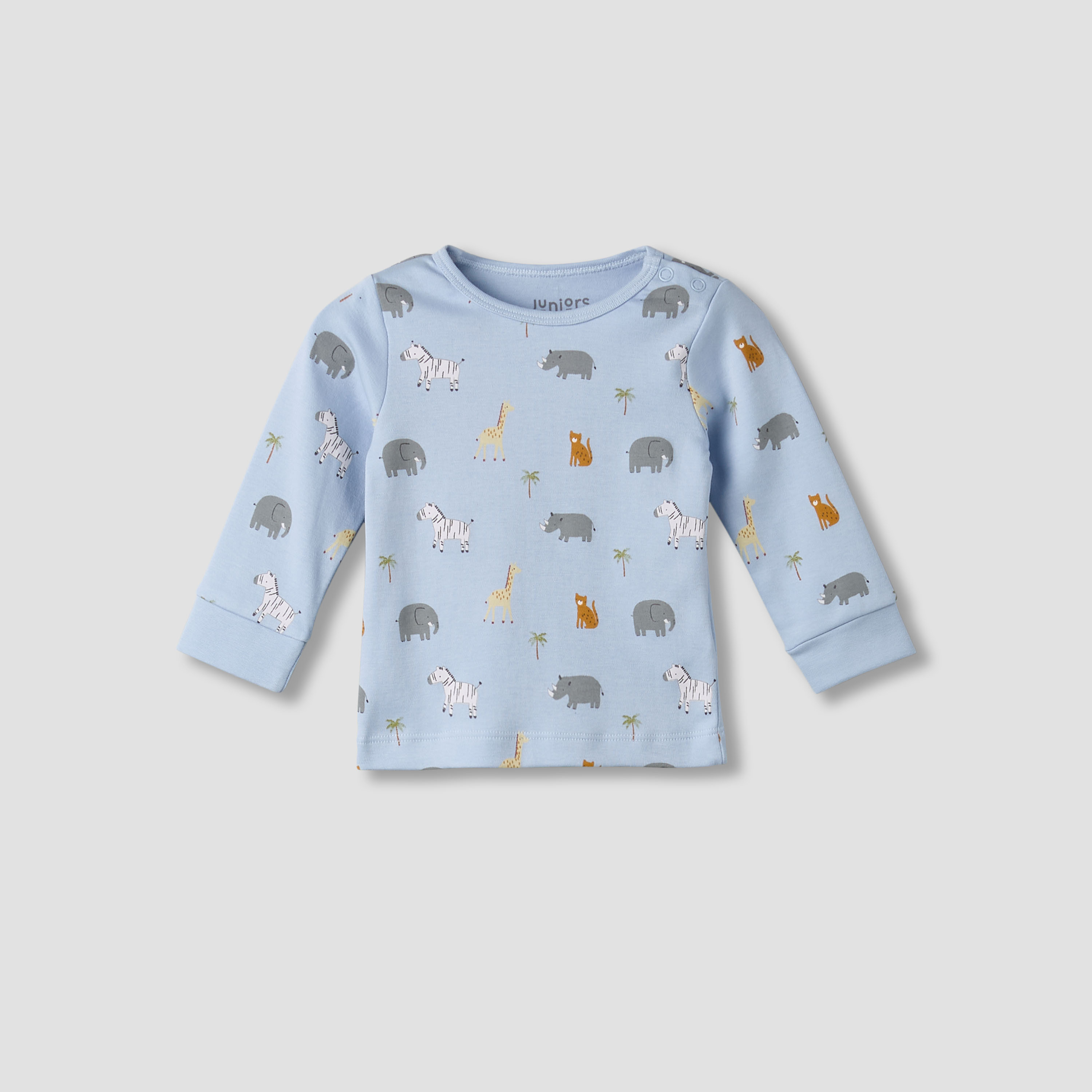 Pack of 3 Juniors Cotton Round Neck Long Sleeves Pyjama Set with Safari Print-baby-boys-clothing-nightwear-pyjamasets-image-6