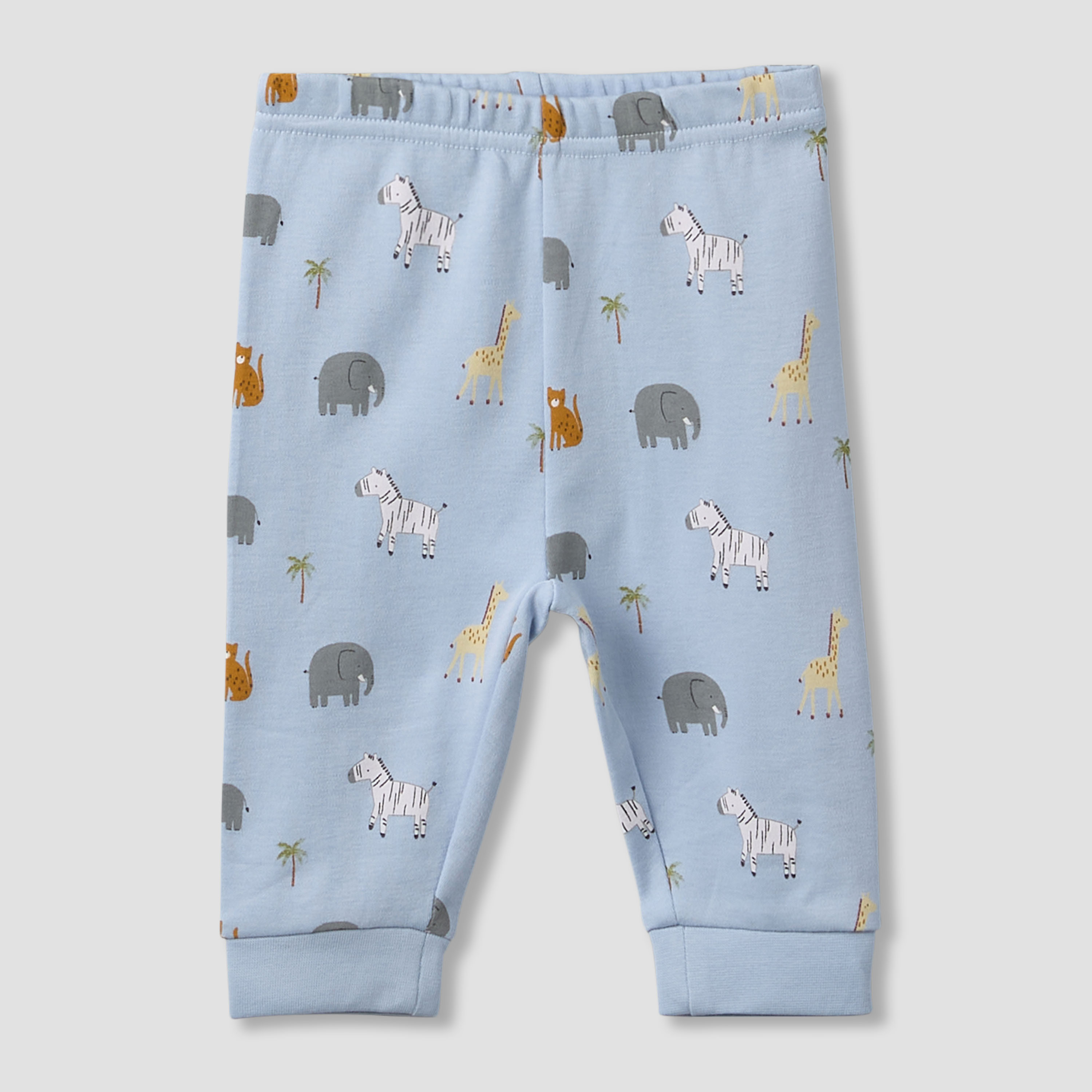 Pack of 3 Juniors Cotton Round Neck Long Sleeves Pyjama Set with Safari Print-baby-boys-clothing-nightwear-pyjamasets-image-7