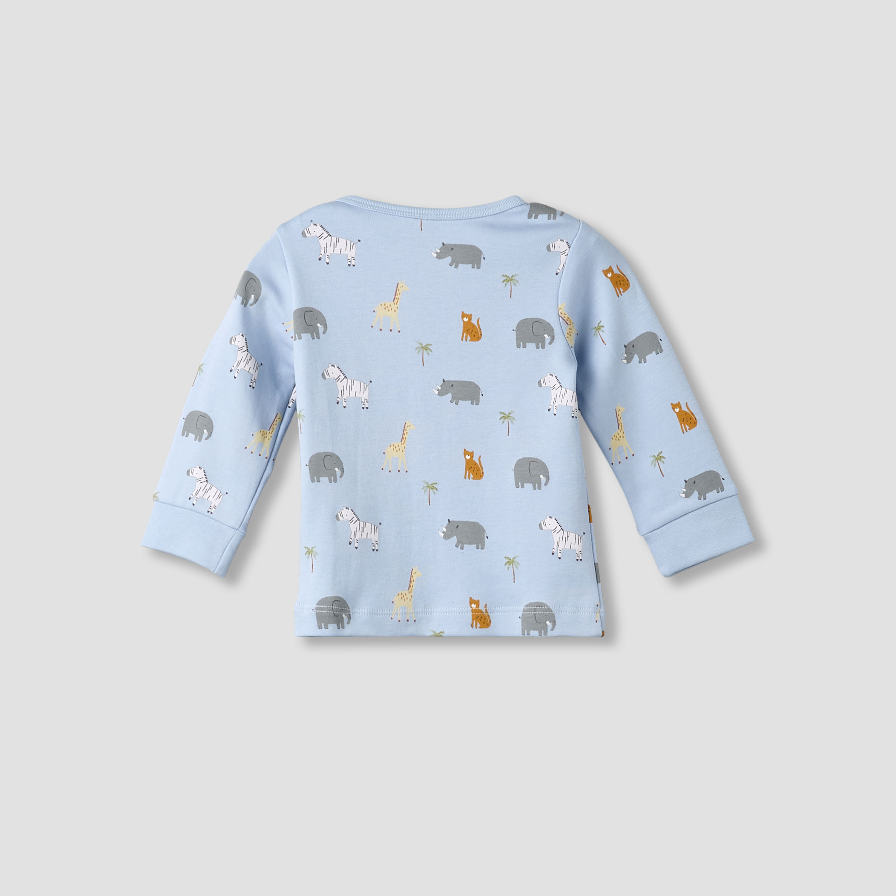 Pack of 3 Juniors Cotton Round Neck Long Sleeves Pyjama Set with Safari Print-baby-boys-clothing-nightwear-pyjamasets-image-8