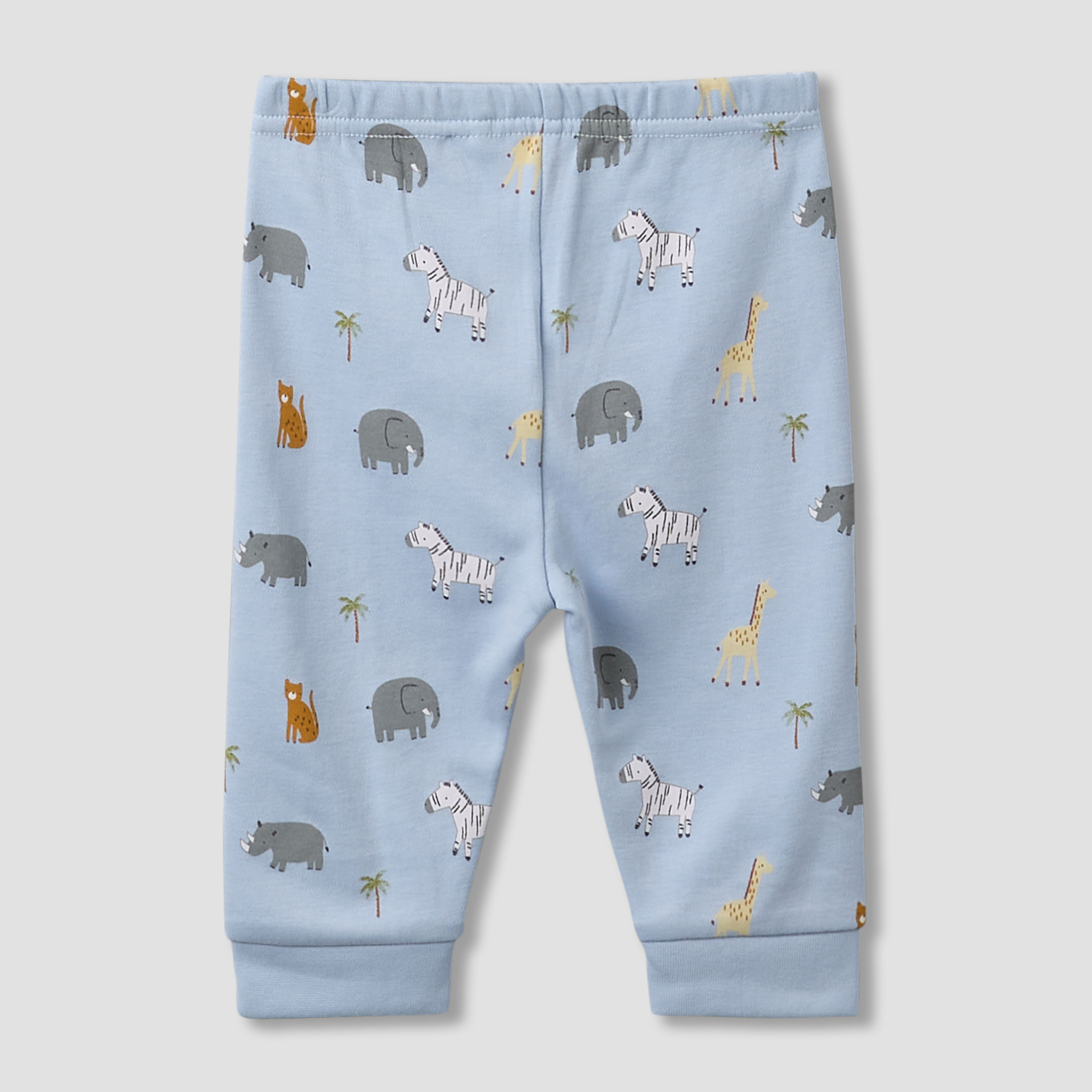 Pack of 3 Juniors Cotton Round Neck Long Sleeves Pyjama Set with Safari Print-baby-boys-clothing-nightwear-pyjamasets-image-9