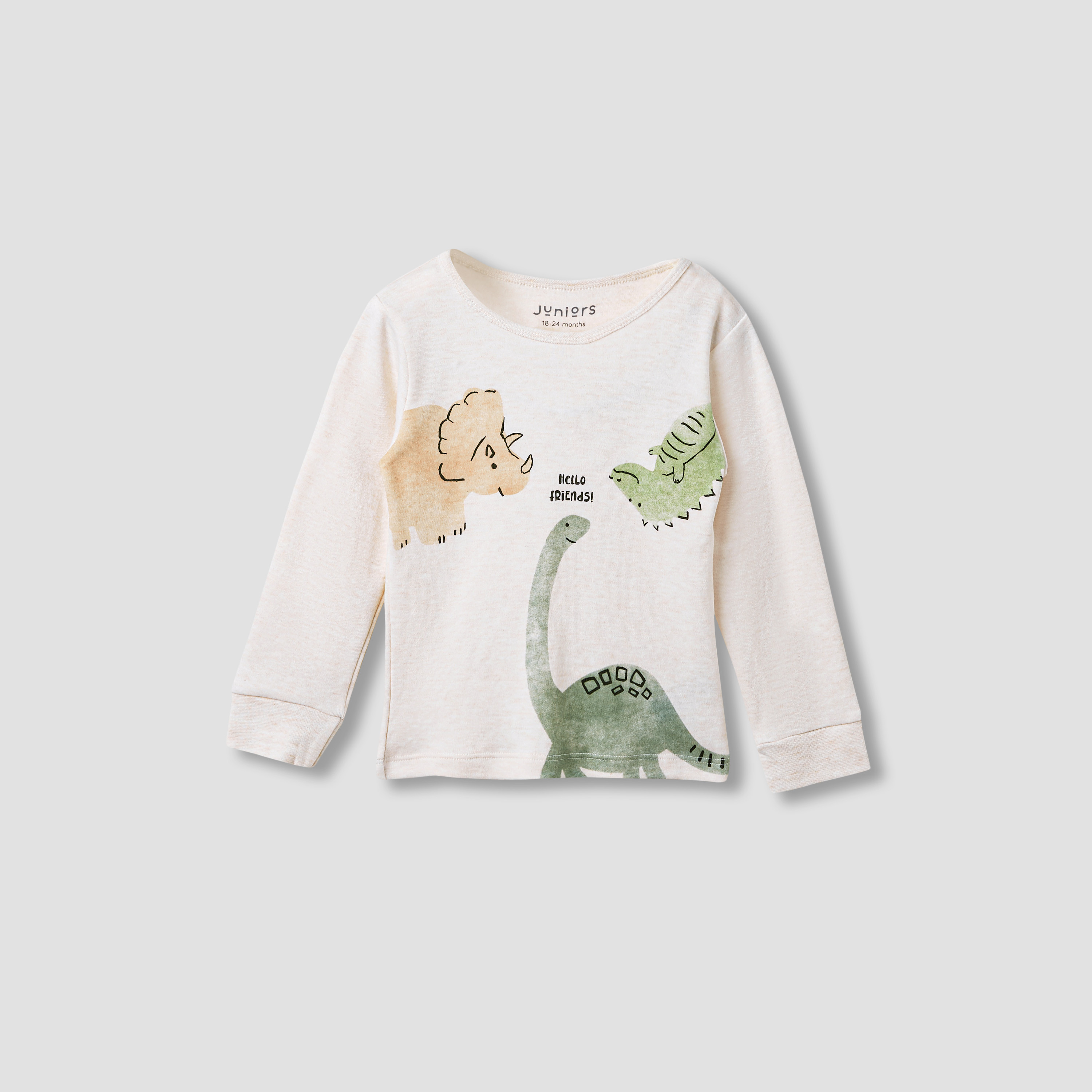 Juniors Dinosaur Print T-shirt and Pyjamas - Set of 3-baby-boys-clothing-nightwear-pyjamasets-image-2