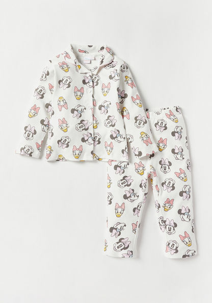 Disney All-Over Minnie and Daisy Print Long Sleeves Shirt and Pyjama Set-Pyjama Sets-image-0