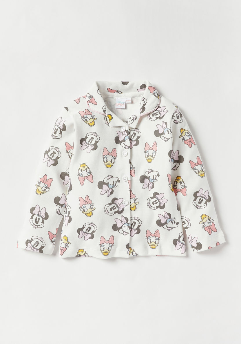 Disney All-Over Minnie and Daisy Print Long Sleeves Shirt and Pyjama Set-Pyjama Sets-image-1